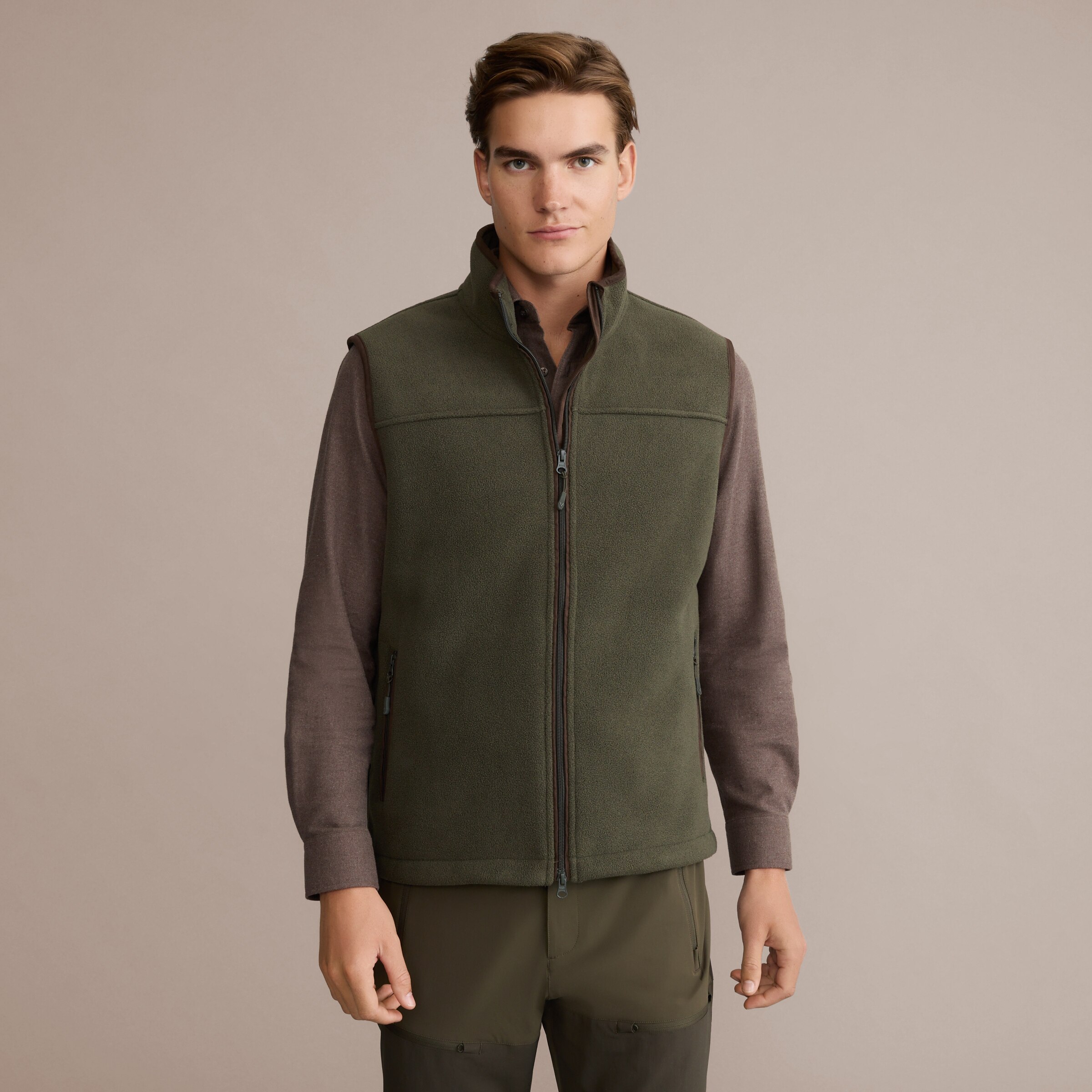 Colete Top de Homem com Forro Polar Verde-militar-2