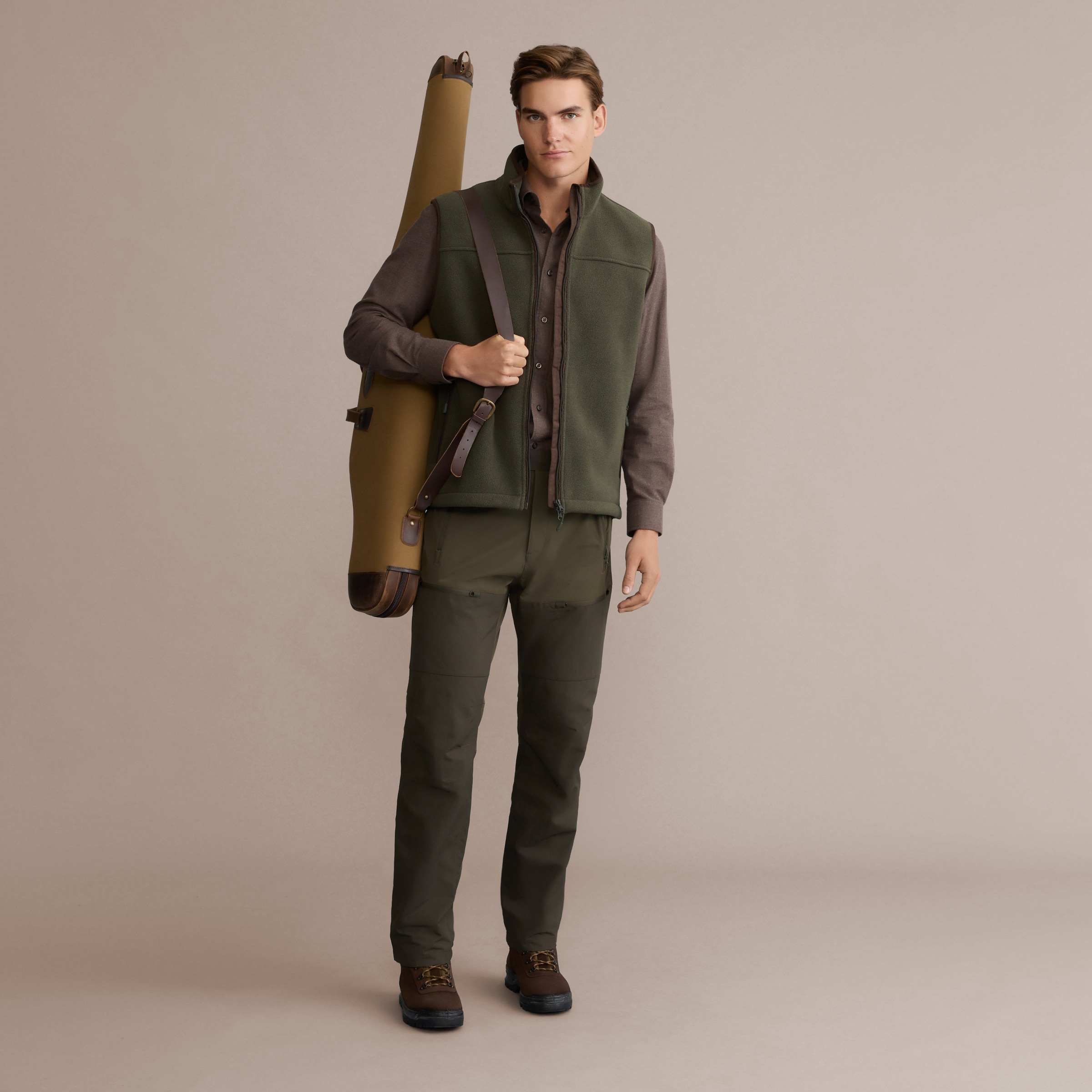 Colete Top de Homem com Forro Polar Verde-militar-3
