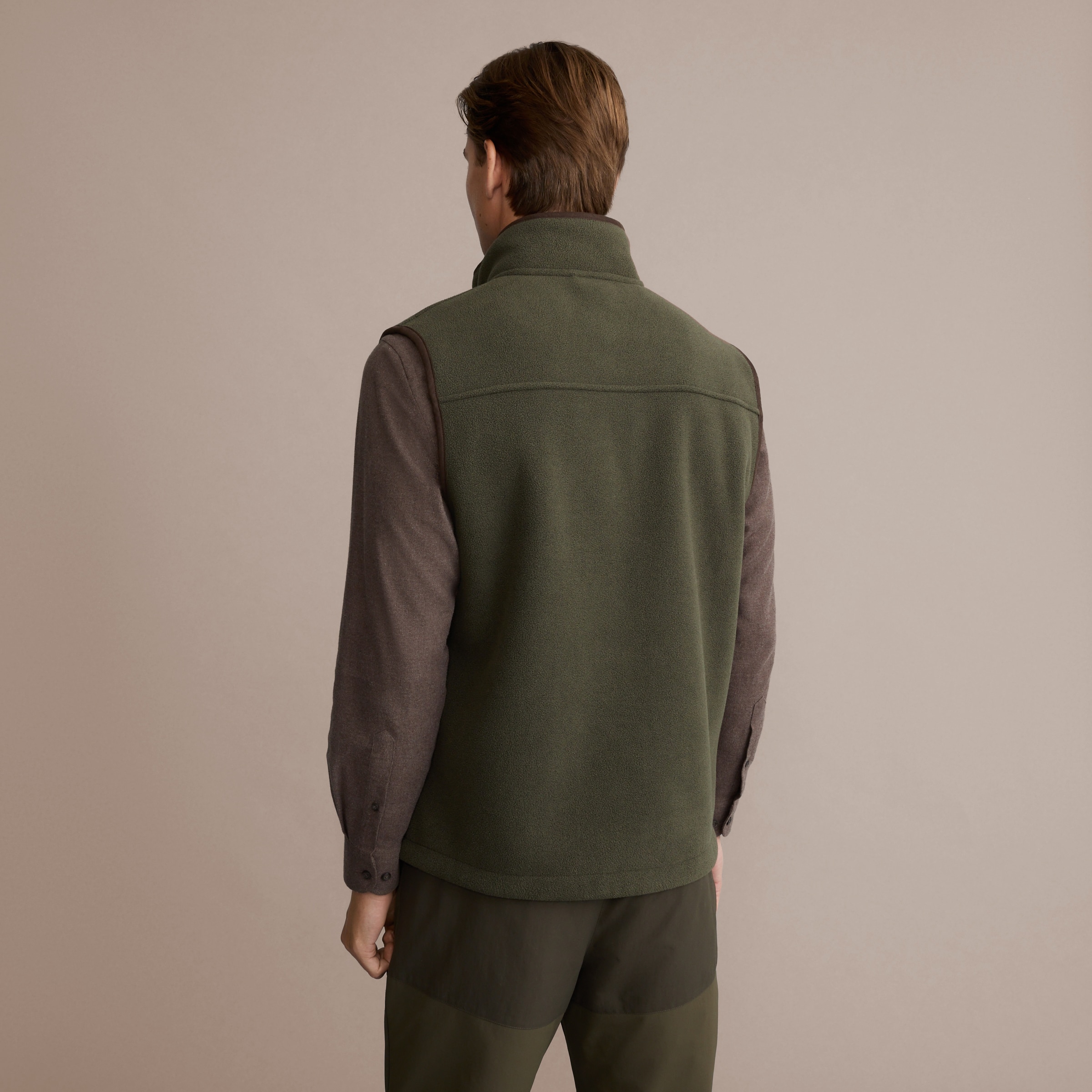 Colete Top de Homem com Forro Polar Verde-militar-4