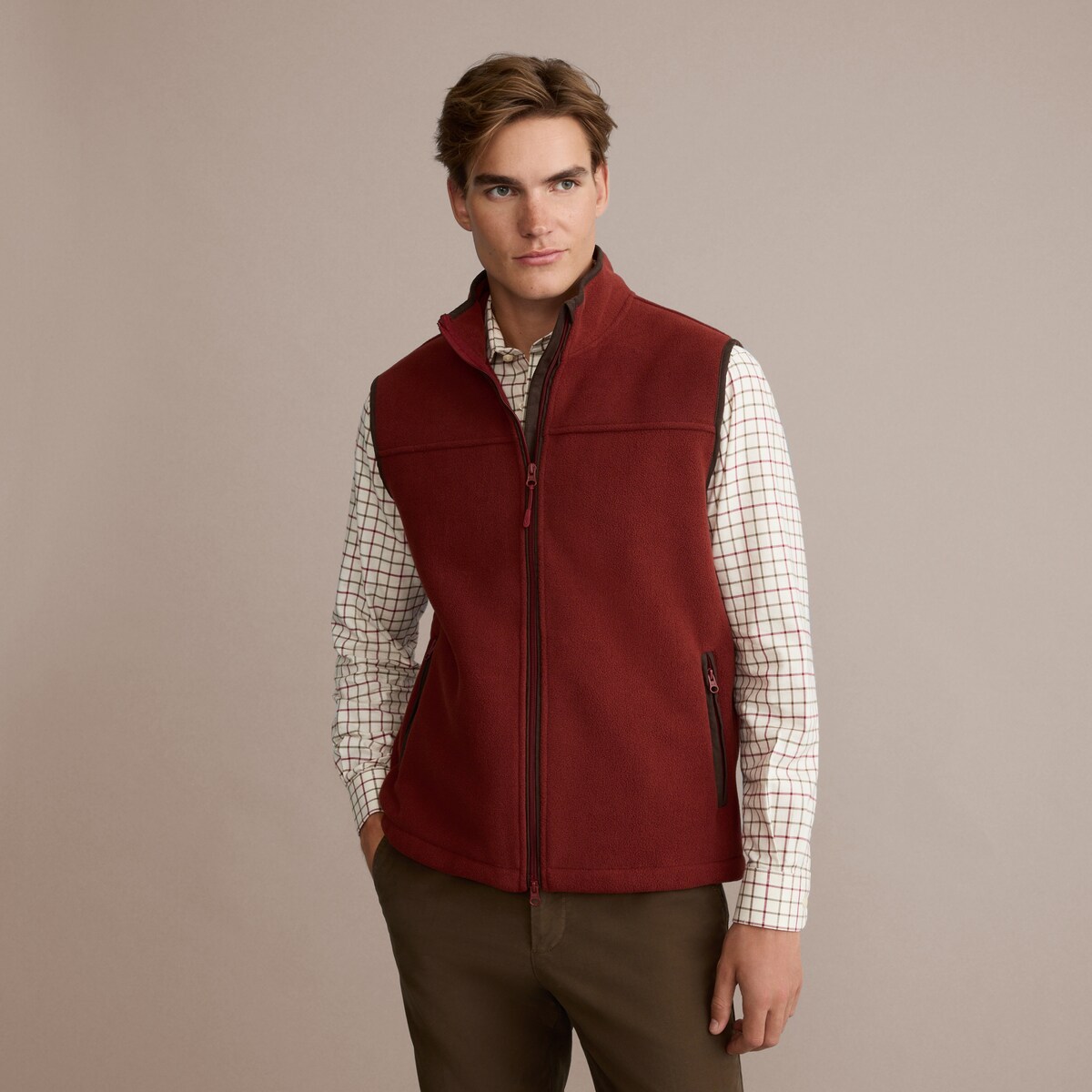 Colete Top de Homem com Forro Polar Verde-militar-2