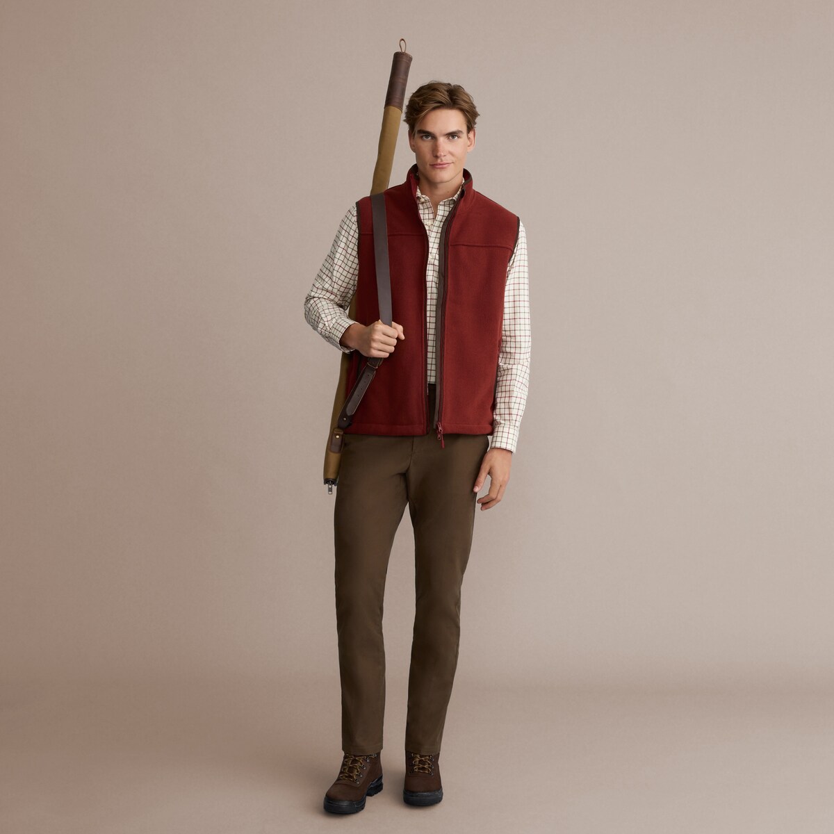 Colete Top de Homem com Forro Polar Verde-militar-3