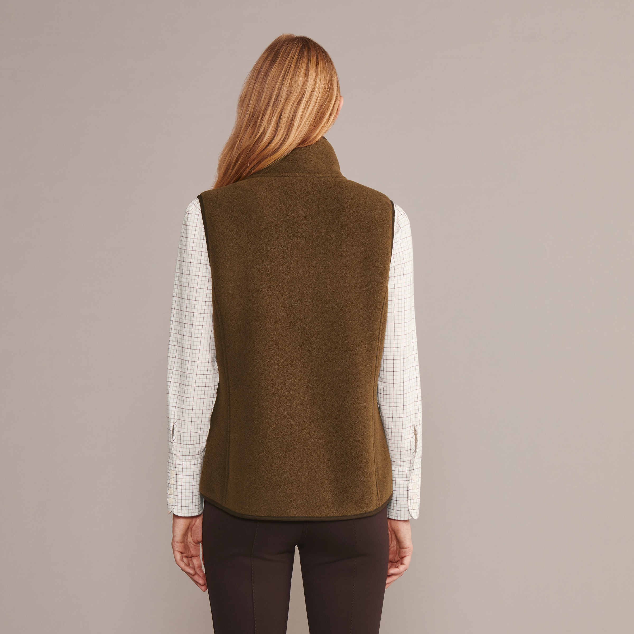 Colete com Forro Polar Top de Mulher Castanho-7