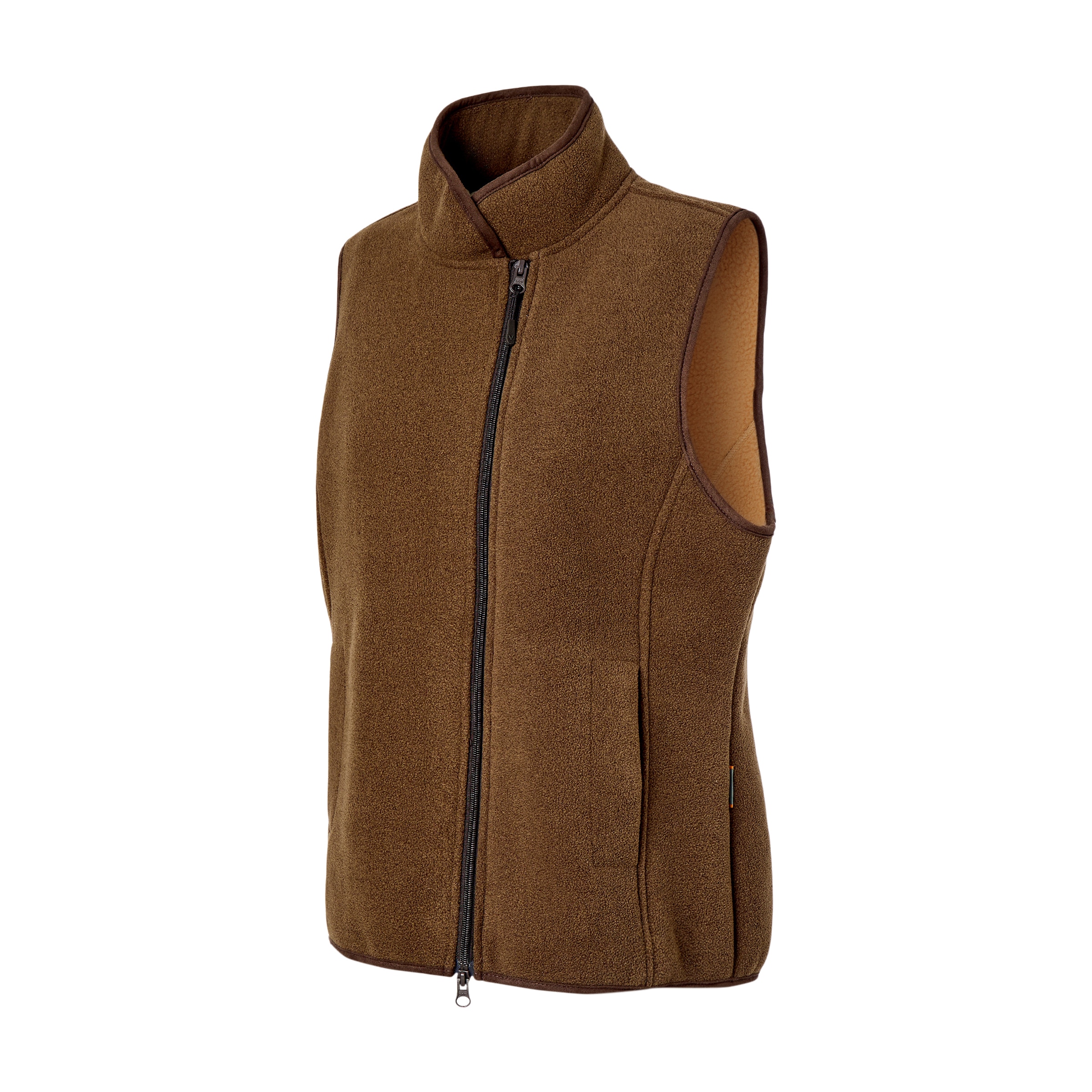 Colete com Forro Polar Top de Mulher Castanho-5