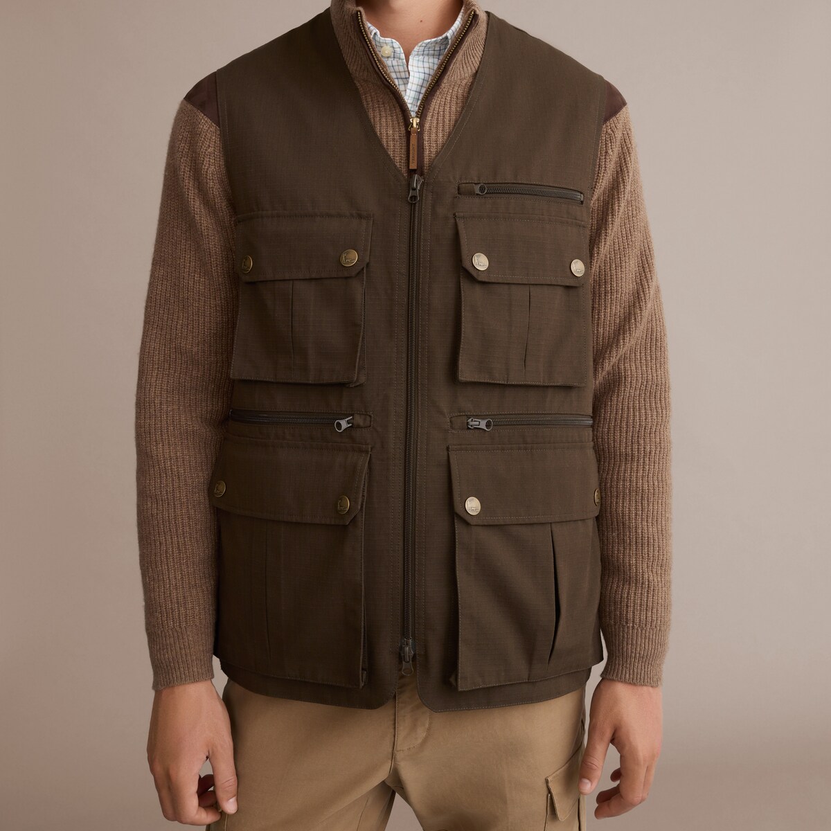 Colete de Caça Multibolsos Verde-5