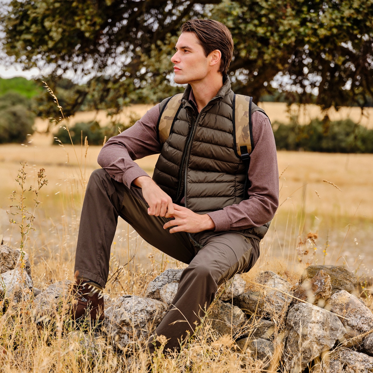 Colete Acolchoado de Homem Verde-1