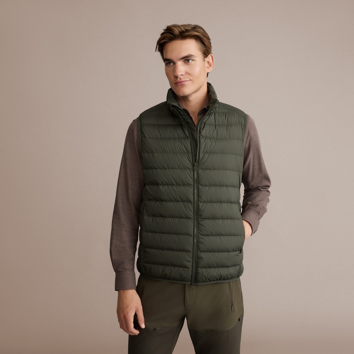 Colete Acolchoado de Homem Verde-2