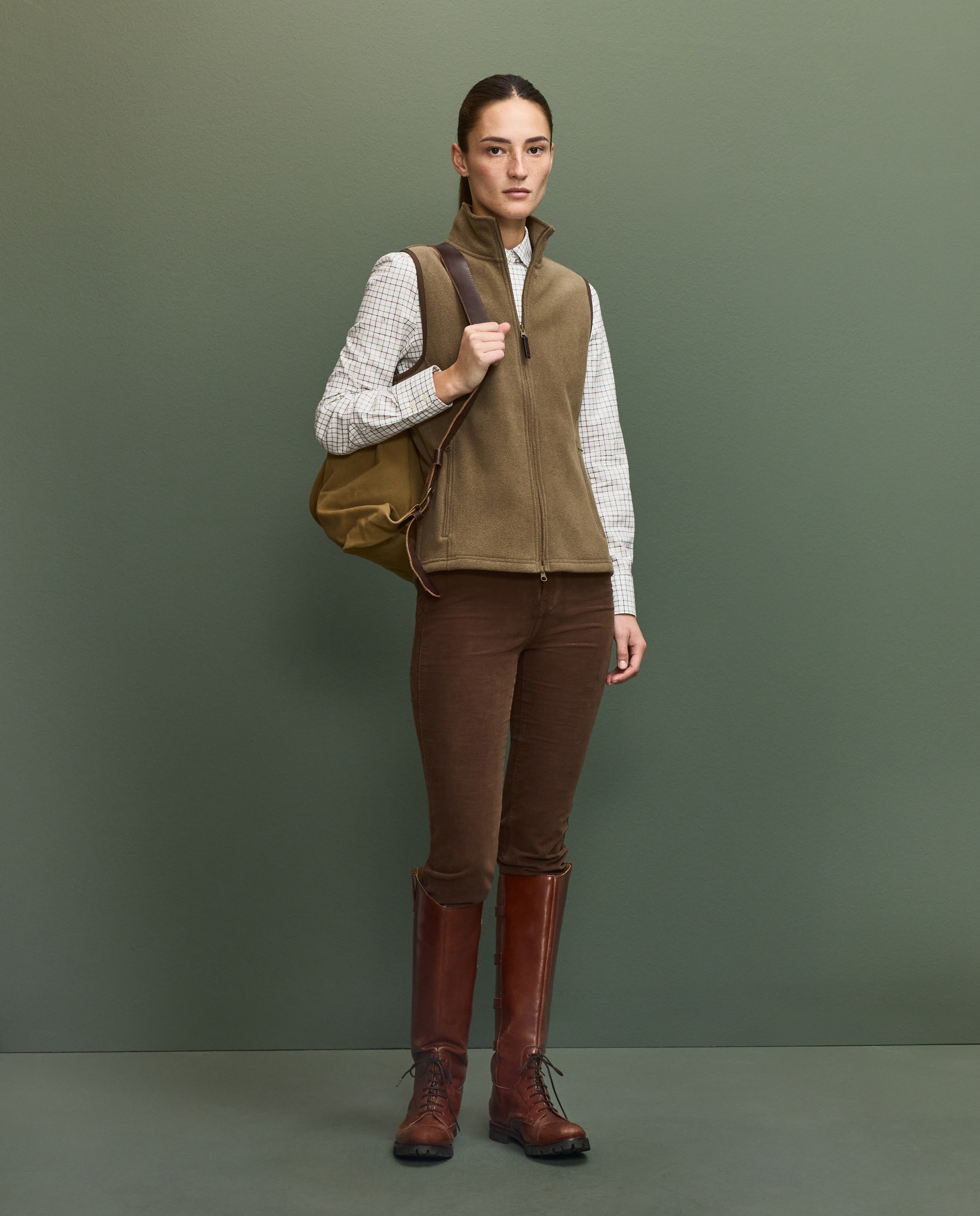 Chaleco polar básico de mujer - Beige Beige-2