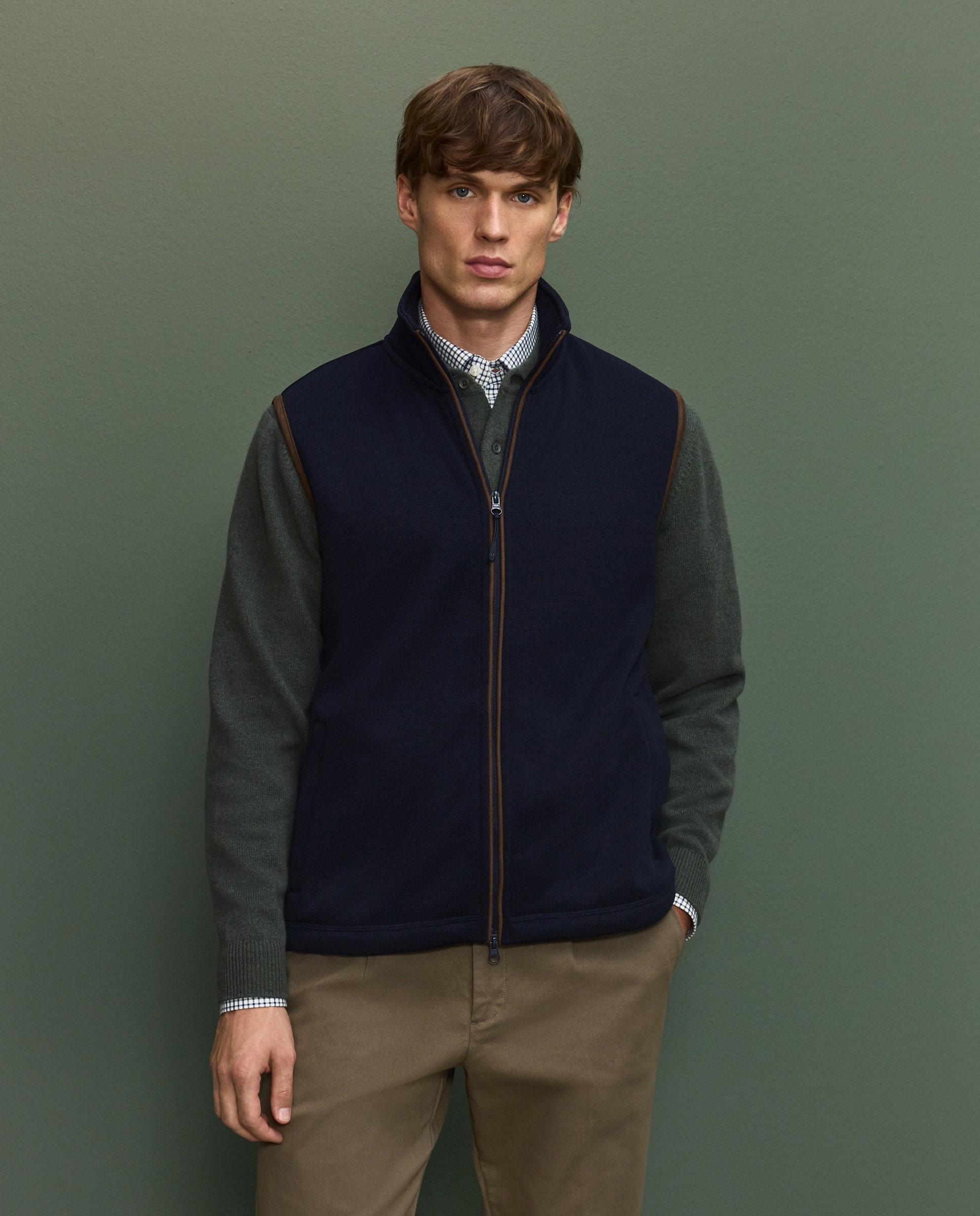 Verhunt Chaleco polar de hombre con tejido exterior de punto Azul