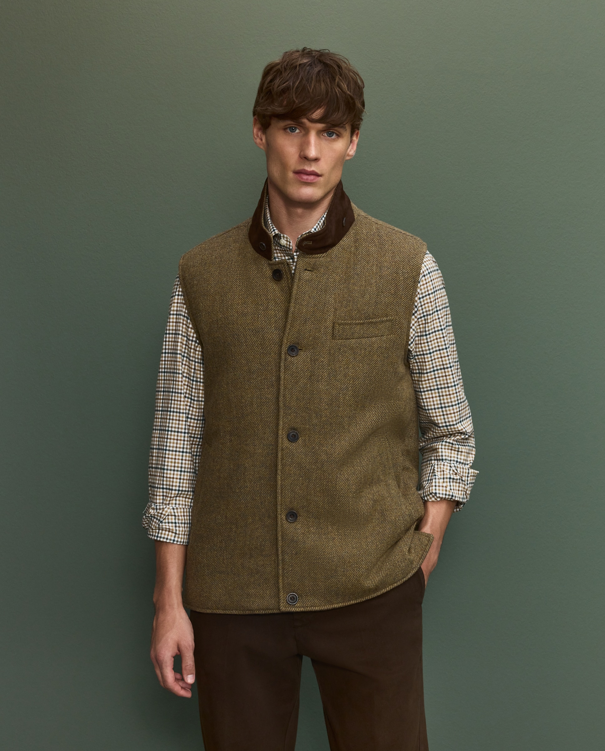 Verhunt Chaleco lanero hombre Verde