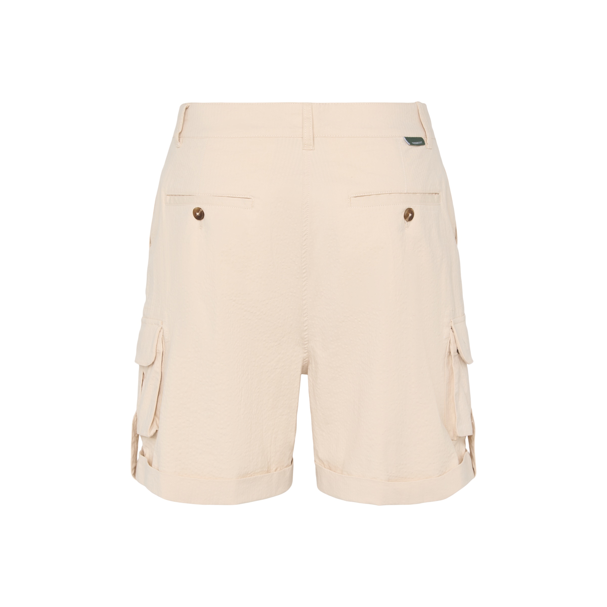 Bermudas Lisas de Mulher com Bolsos Bege-6
