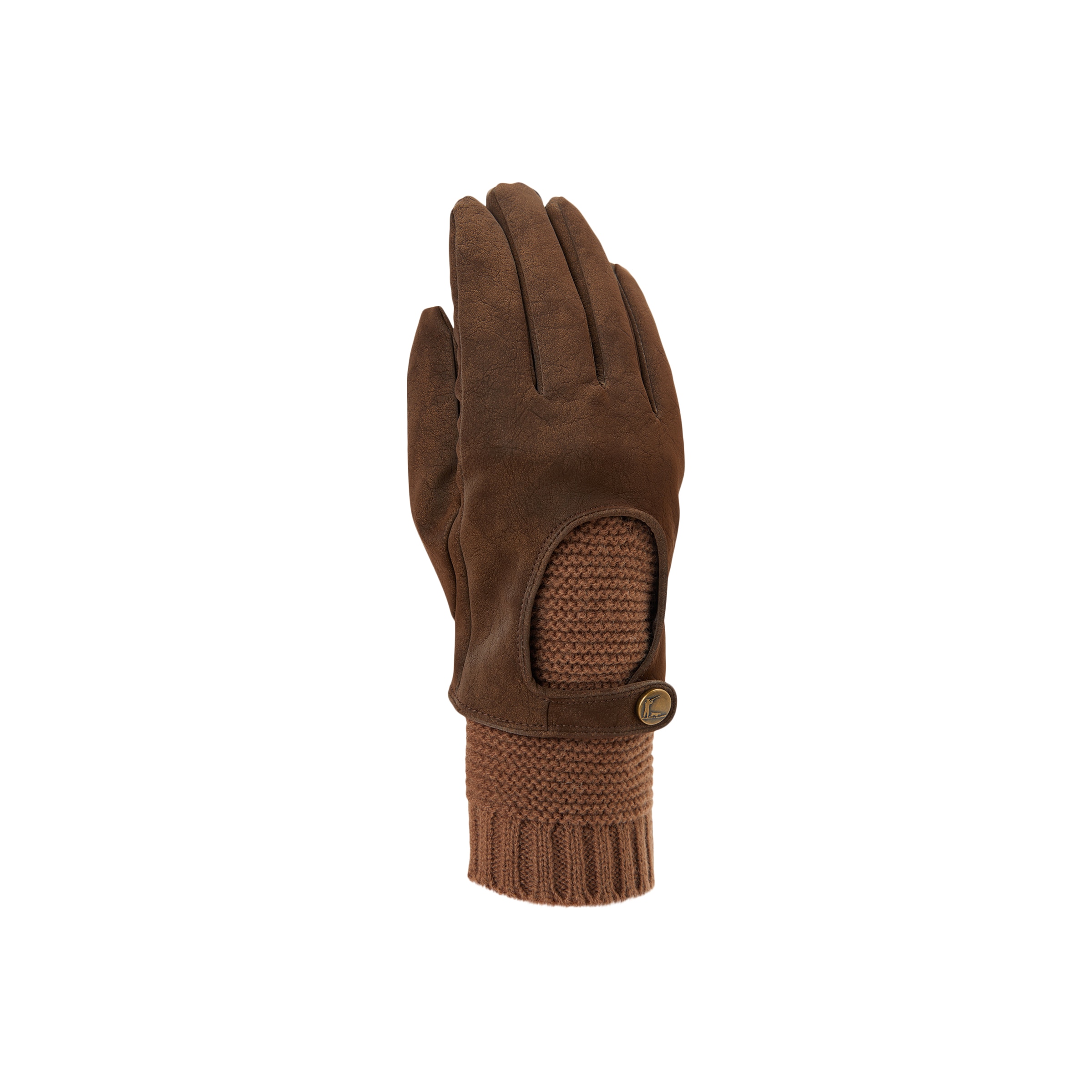 Luvas de Camurcina e Malha de Mulher Castanho-1