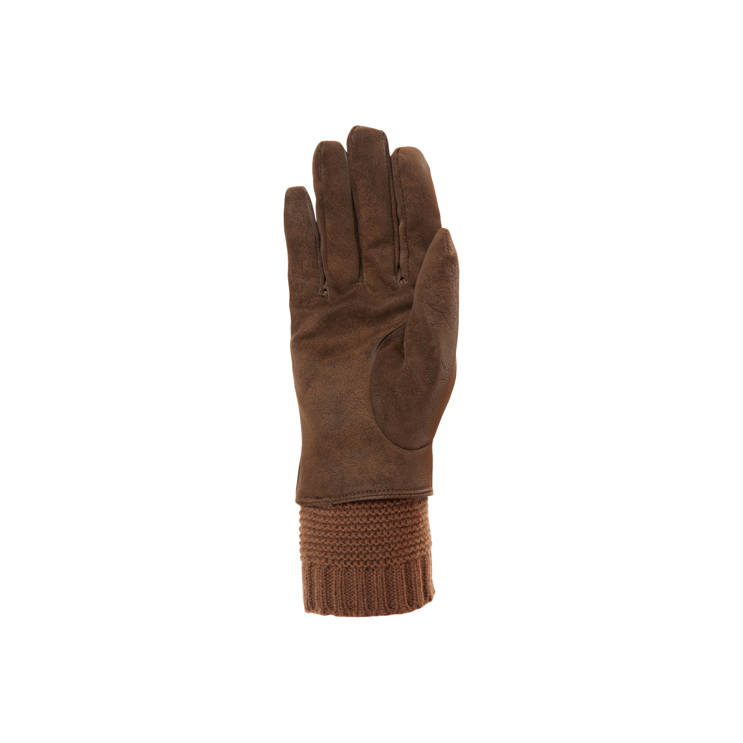 Luvas de Camurcina e Malha de Mulher Castanho-2