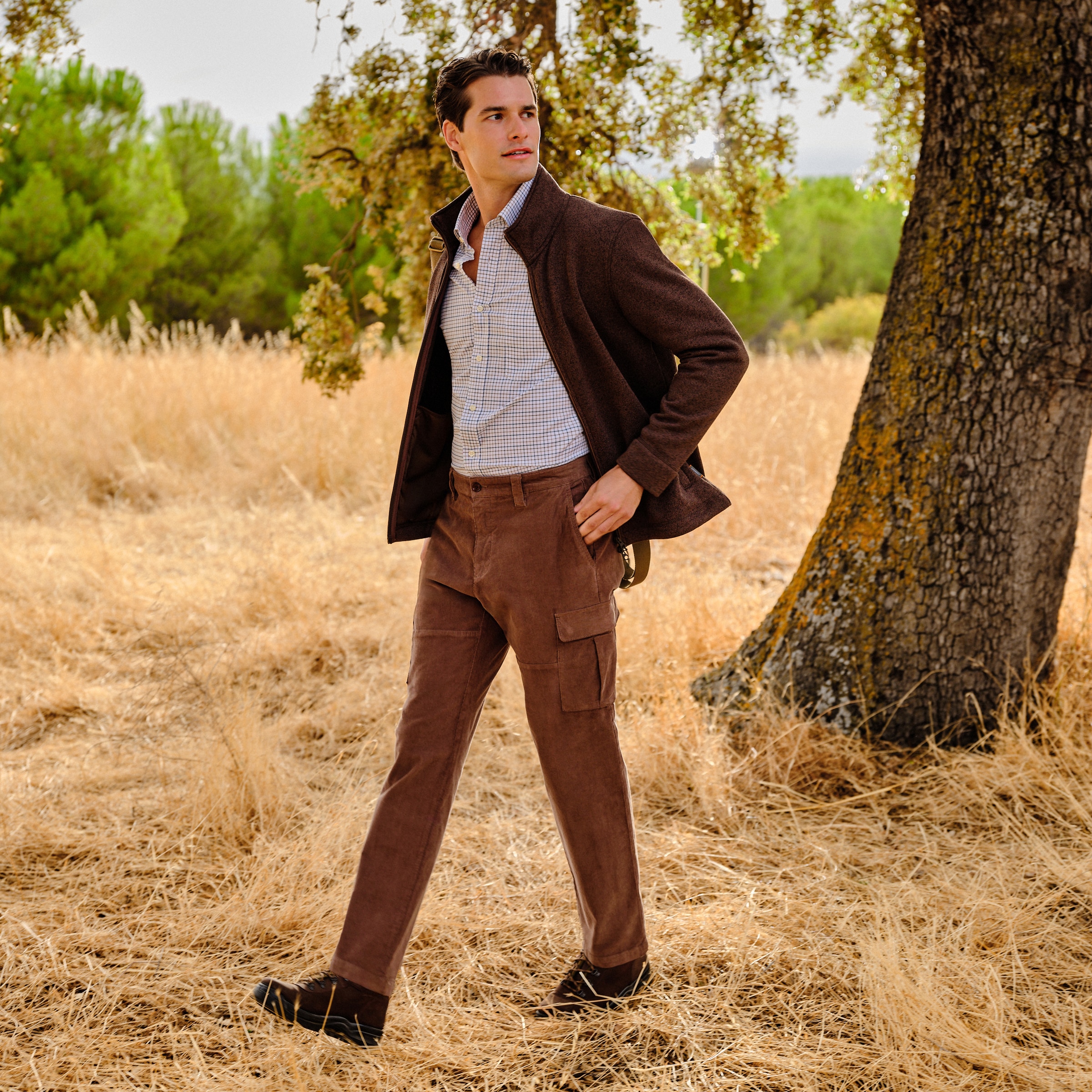 Imagem 0 de Calças Cargo de Bombazina Fina de Homem