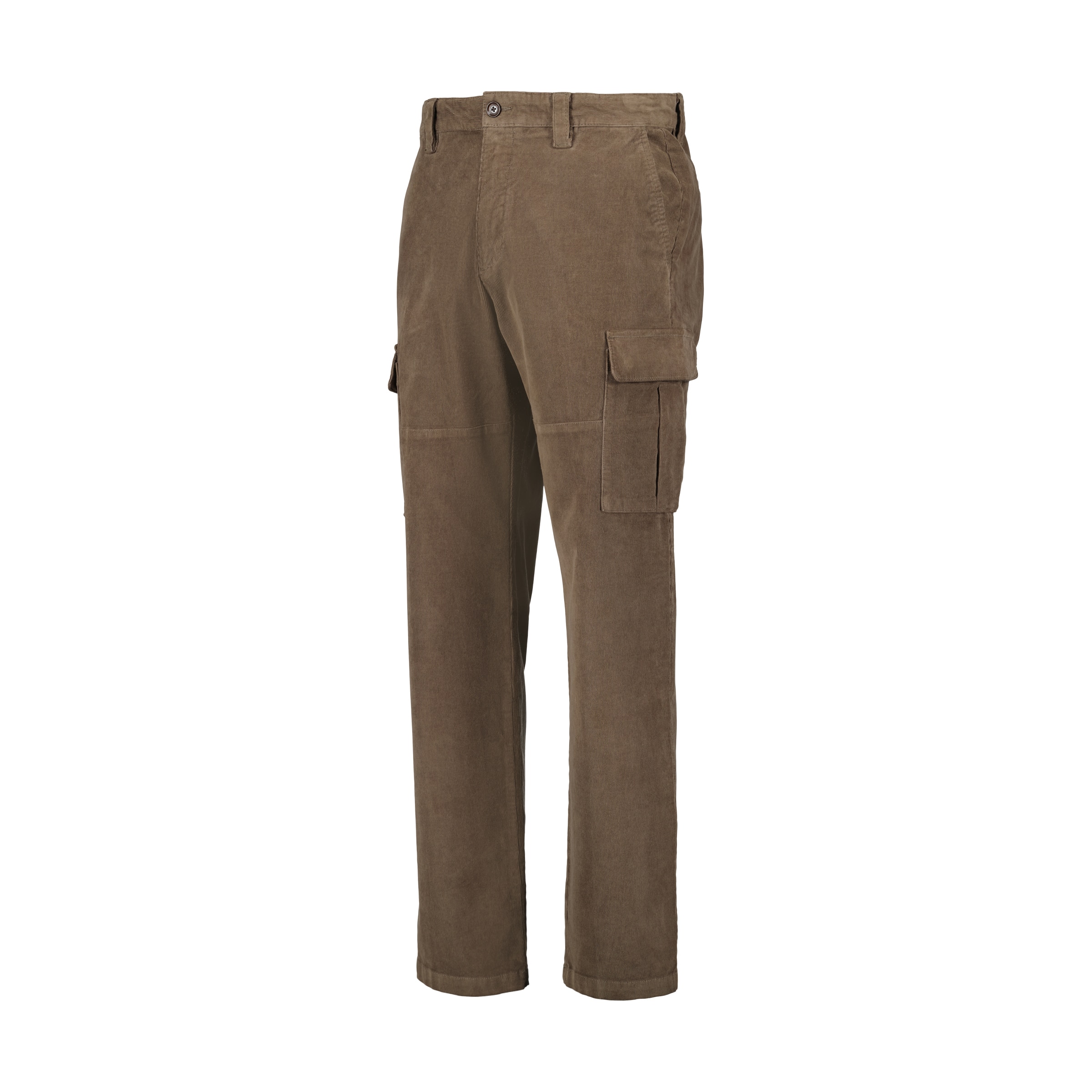 Calças Cargo de Bombazina Fina de Homem Castanho-6