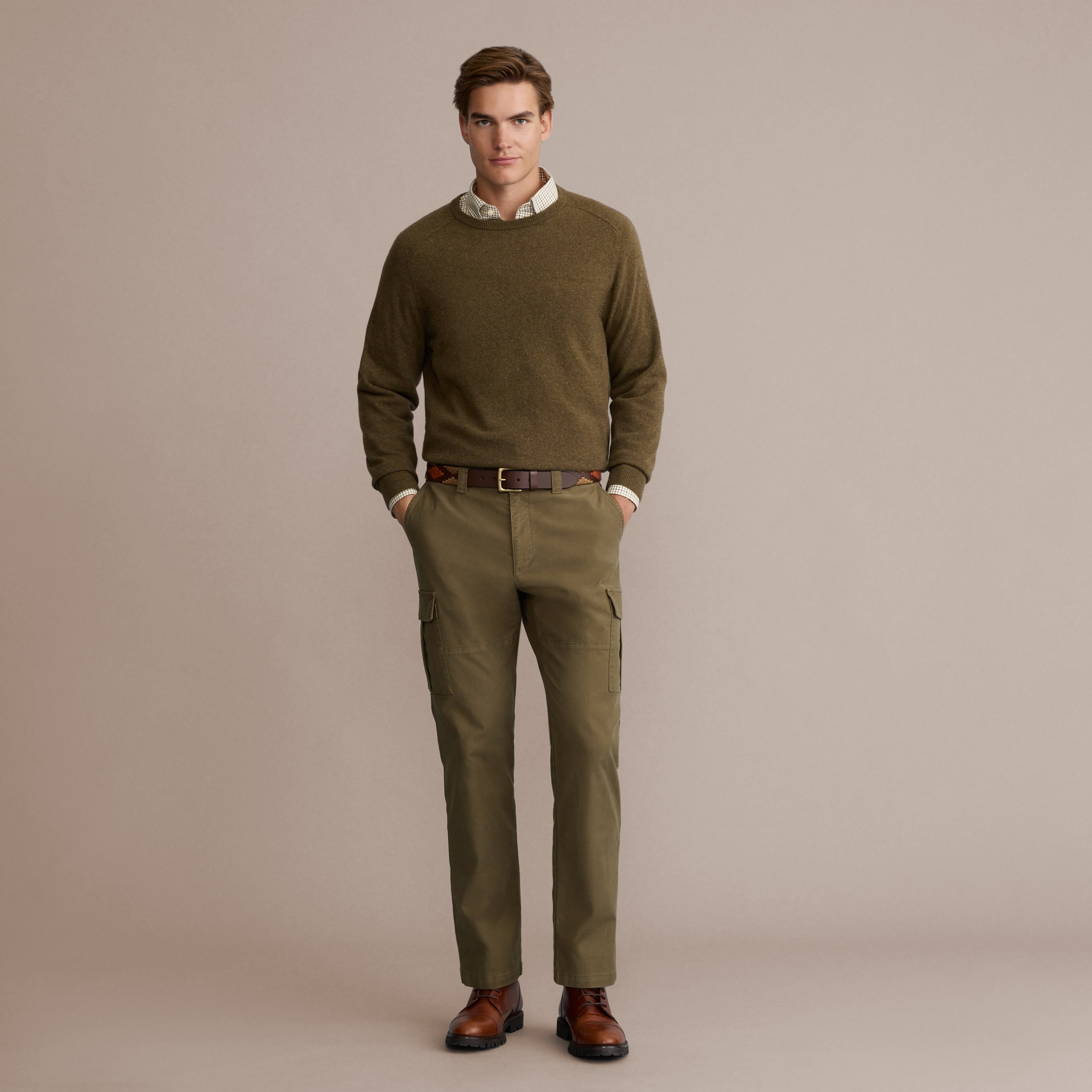 Imagen 2 de Pantalón hombre cargo algodón - Verde Verde