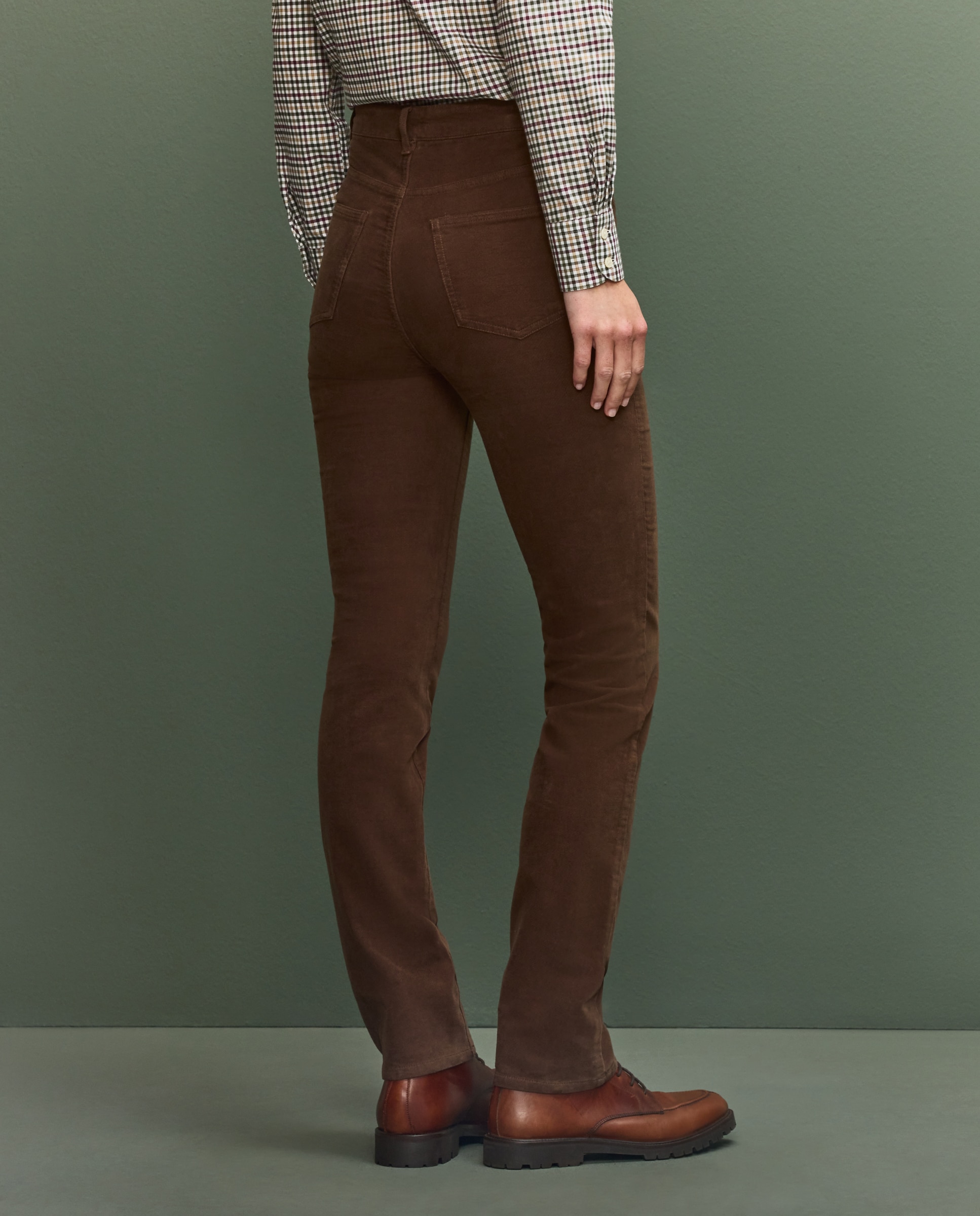 Pantalón básico 5 bolsillos mujer - Marrón Marrón-3