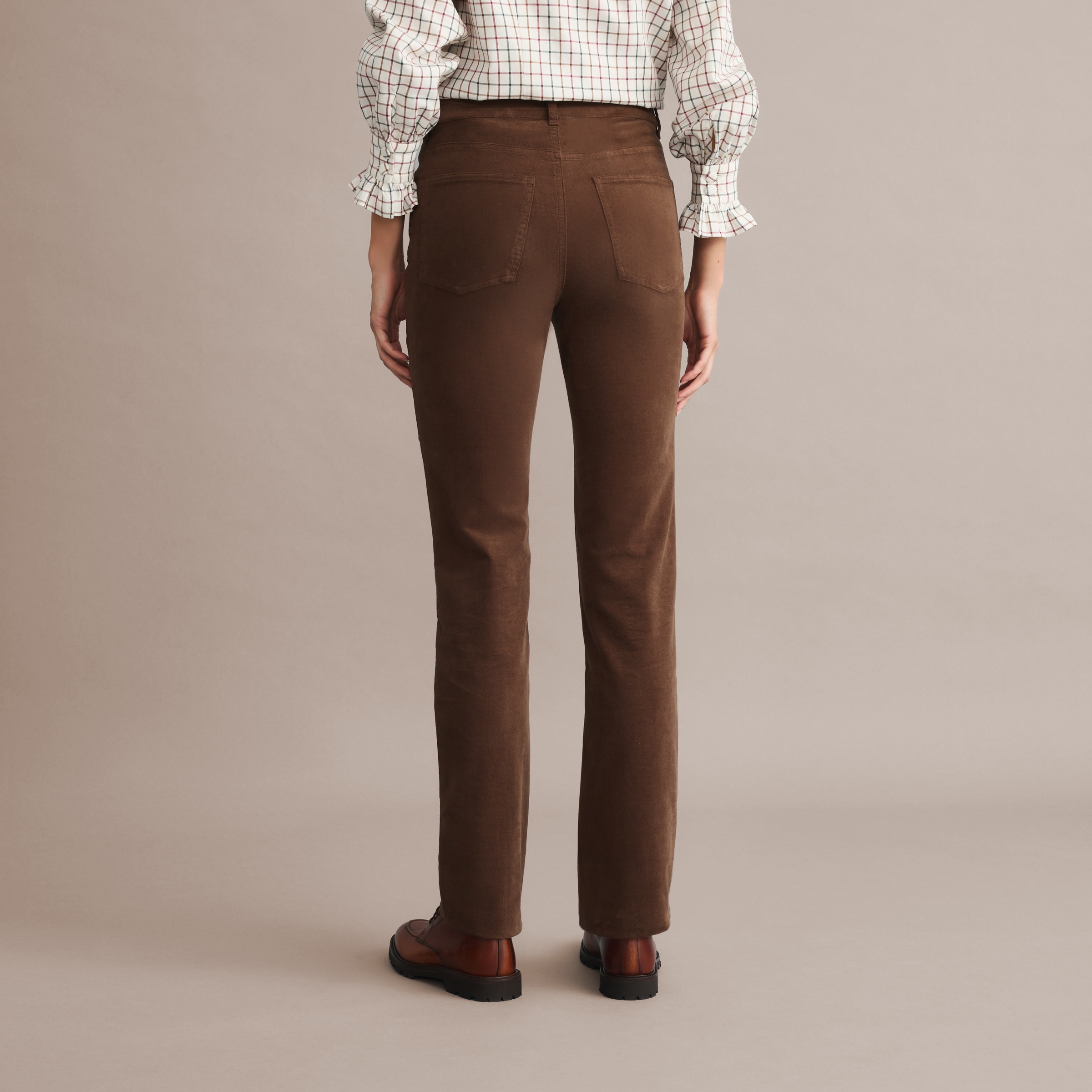 Pantalón básico 5 bolsillos mujer - Marrón Marrón-4