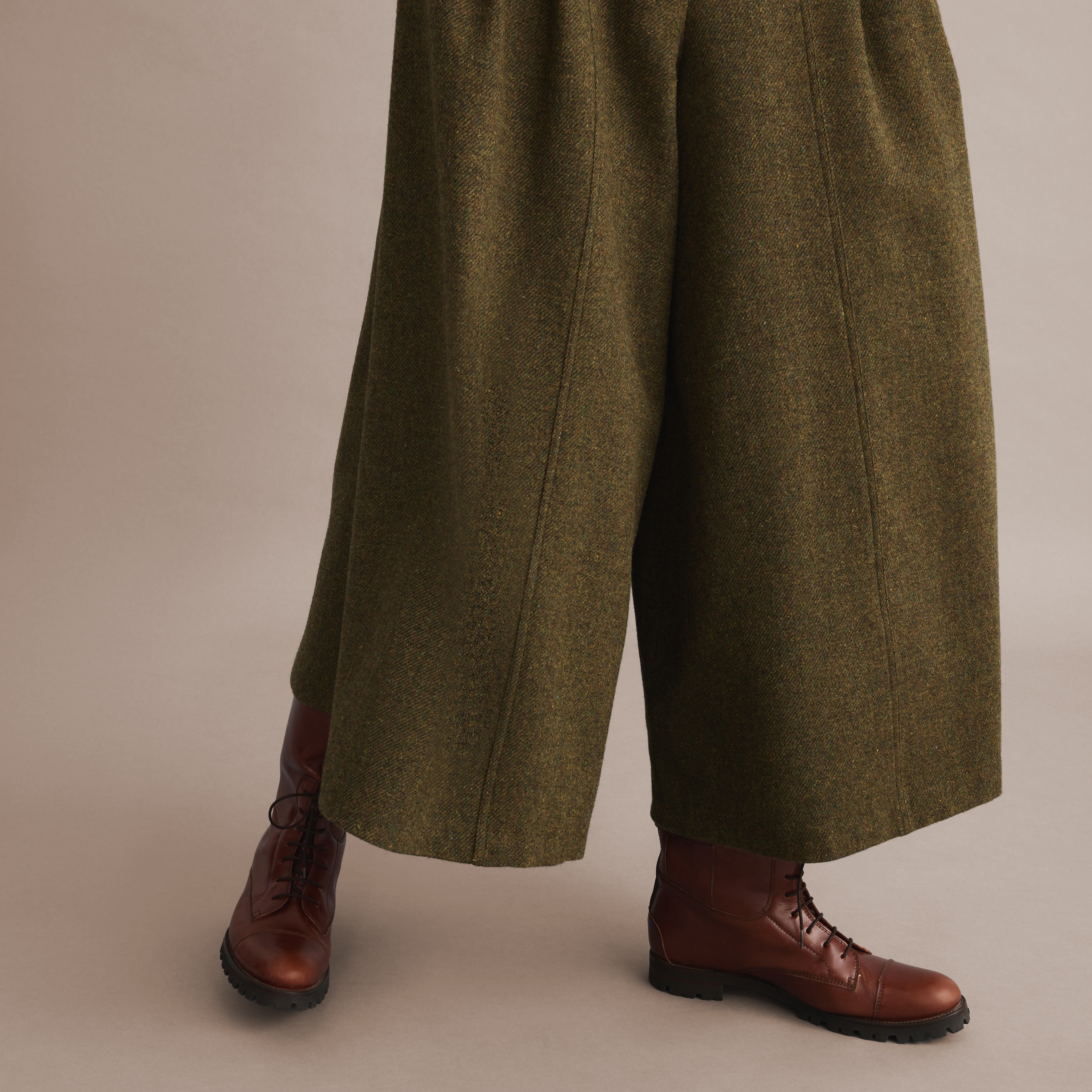 Saia-Calça Tweed de Mulher Verde-escuro-5