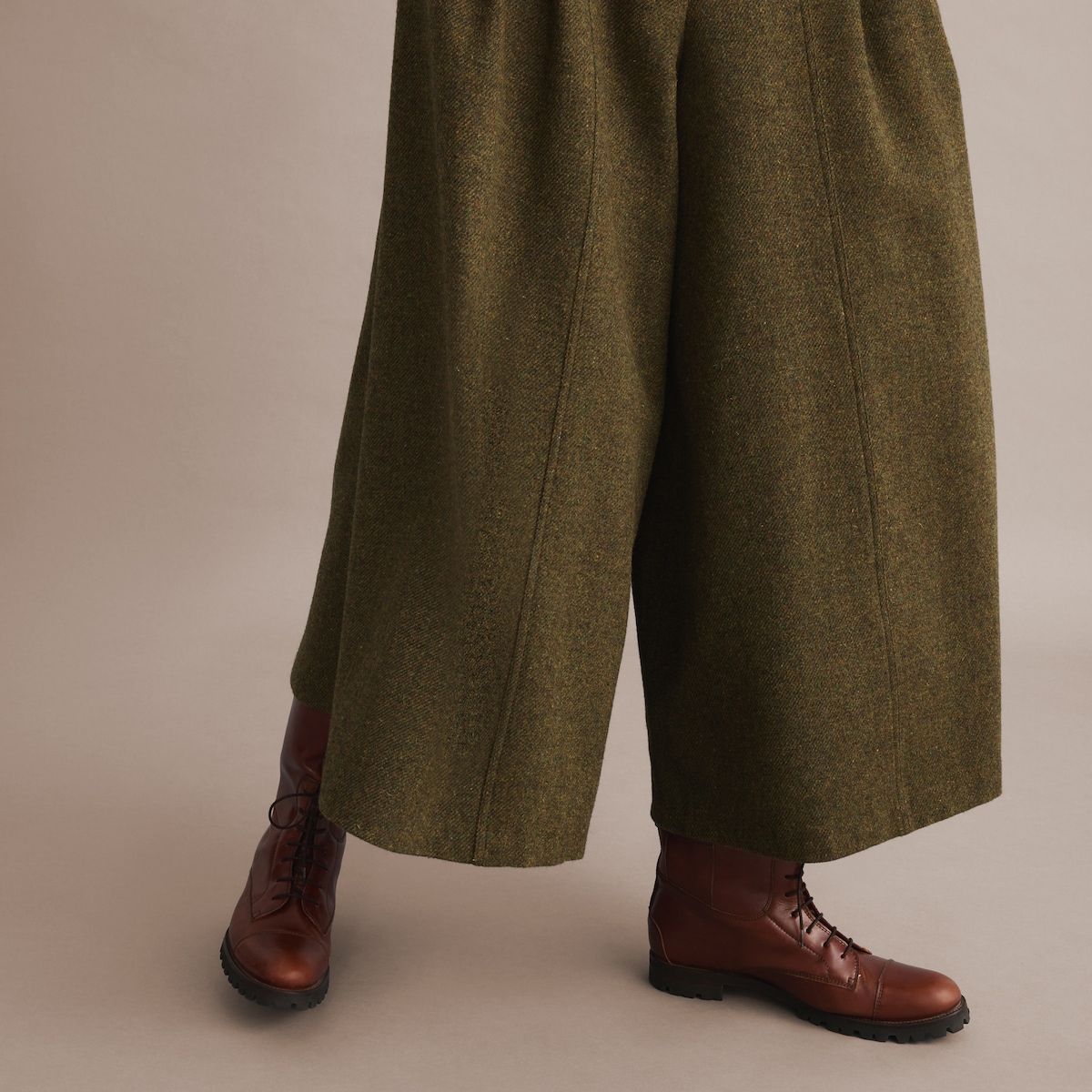 Saia-Calça Tweed de Mulher Verde-escuro-5
