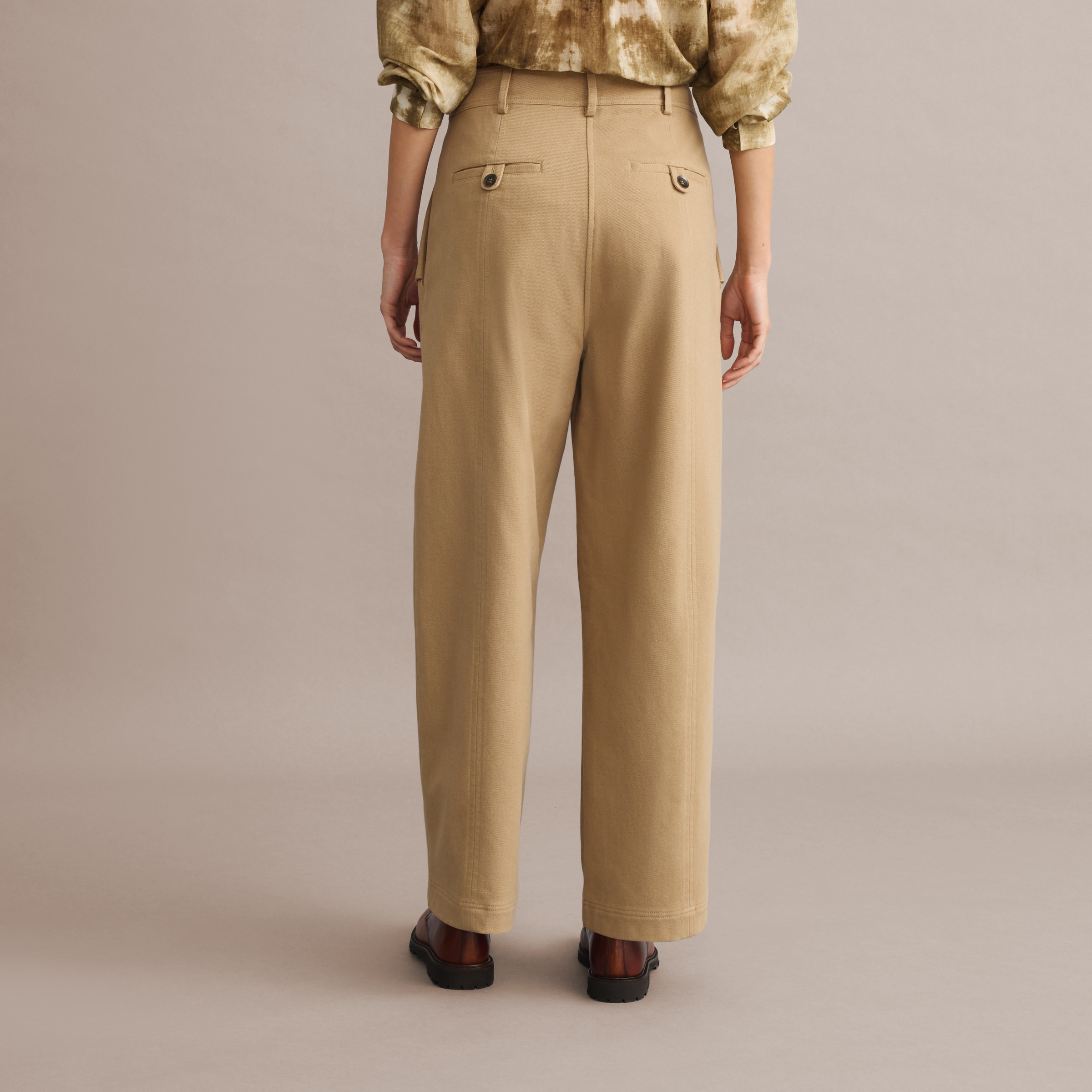 Calças Breeches de Mulher Bege-4