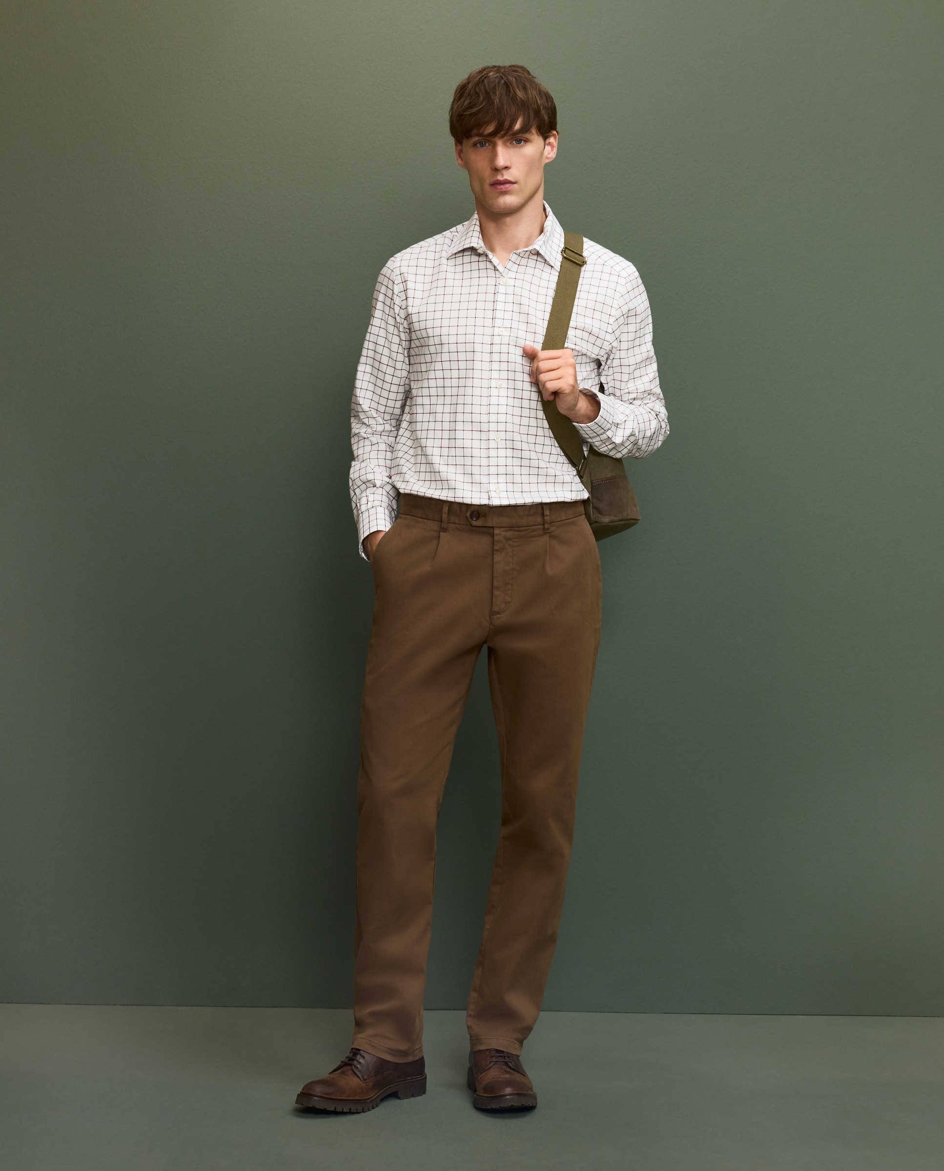 Verhunt Pantalón twill hombre Marrón