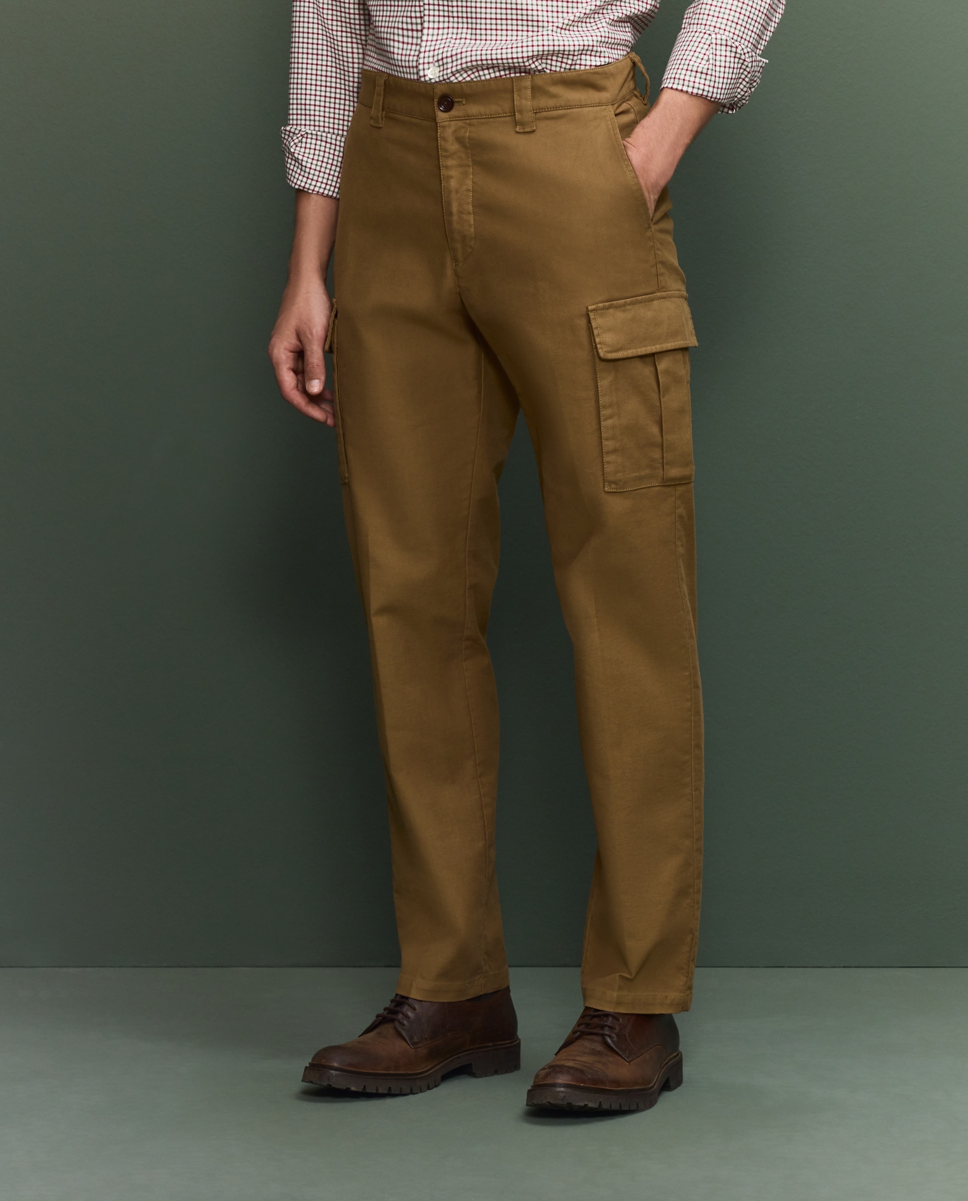 Pantalón cargo algodón de hombre - Marrón Marrón-2