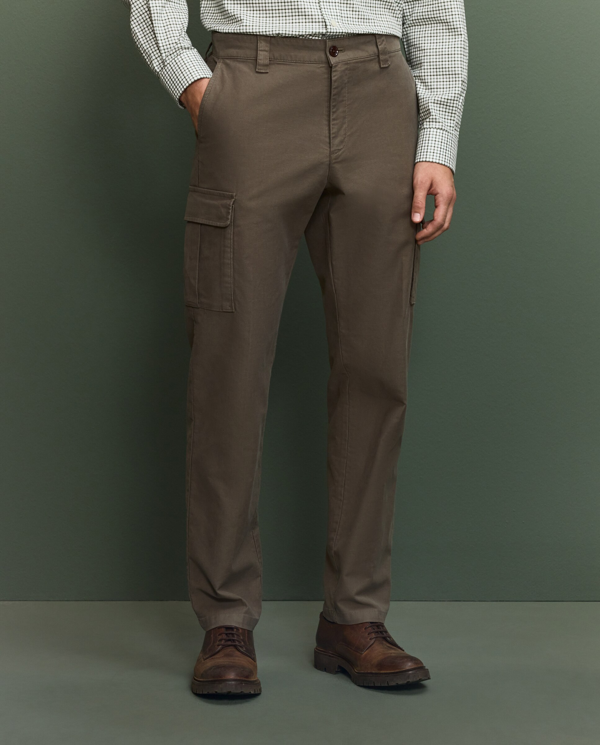 Pantalón cargo algodón de hombre - Verde Verde-2