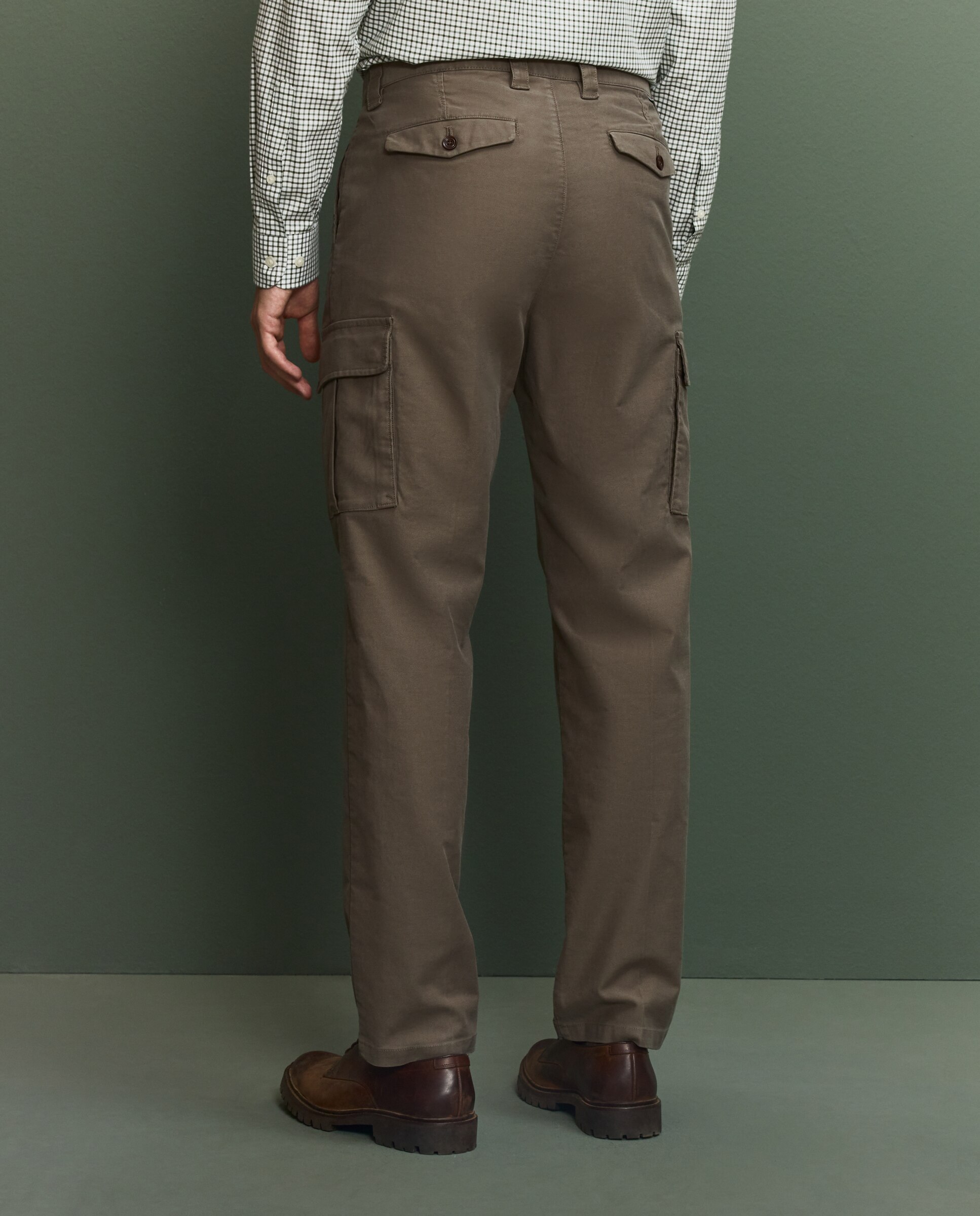 Pantalón cargo algodón de hombre - Verde Verde-3