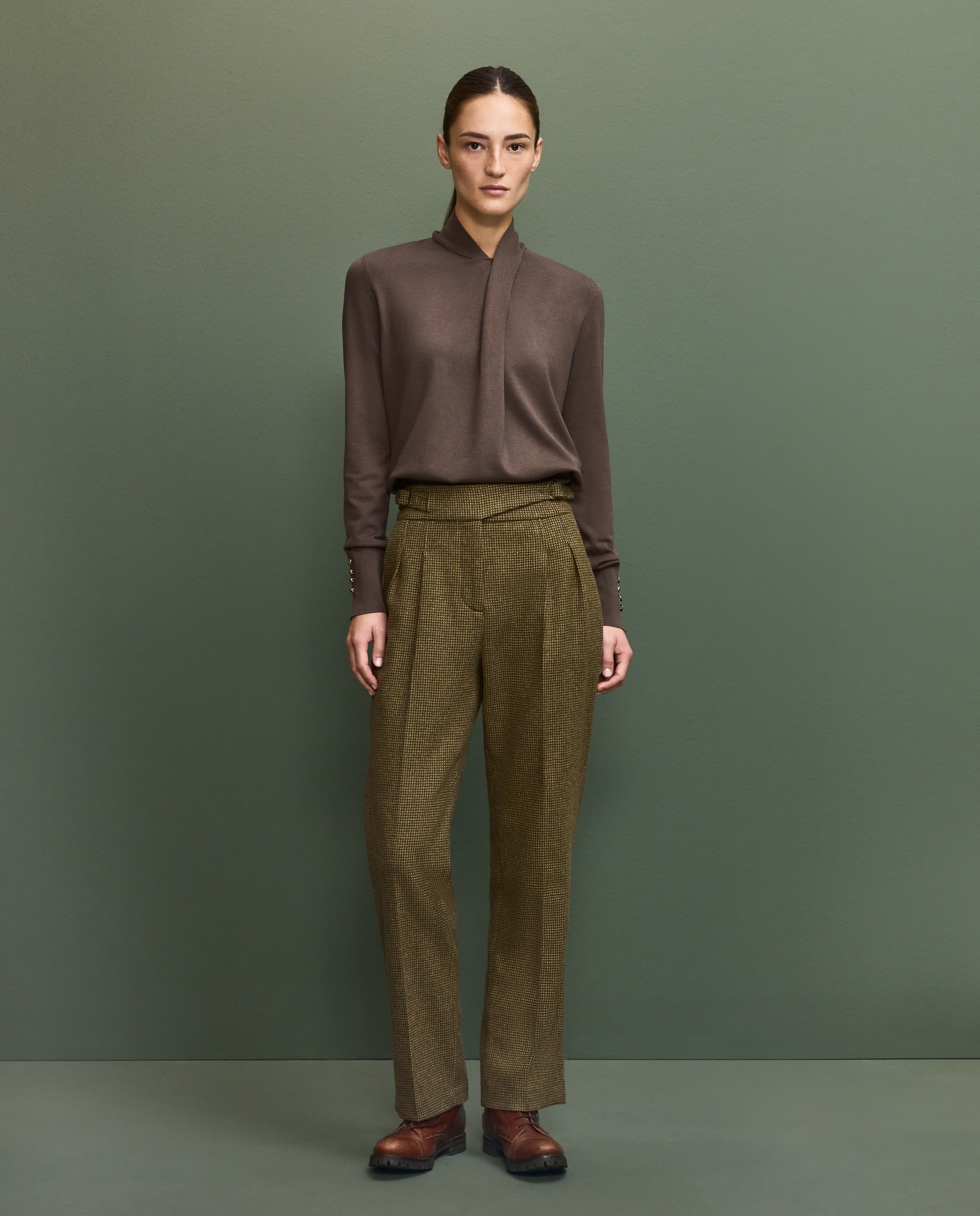 Verhunt Pantalón hebillas Escocia Verde