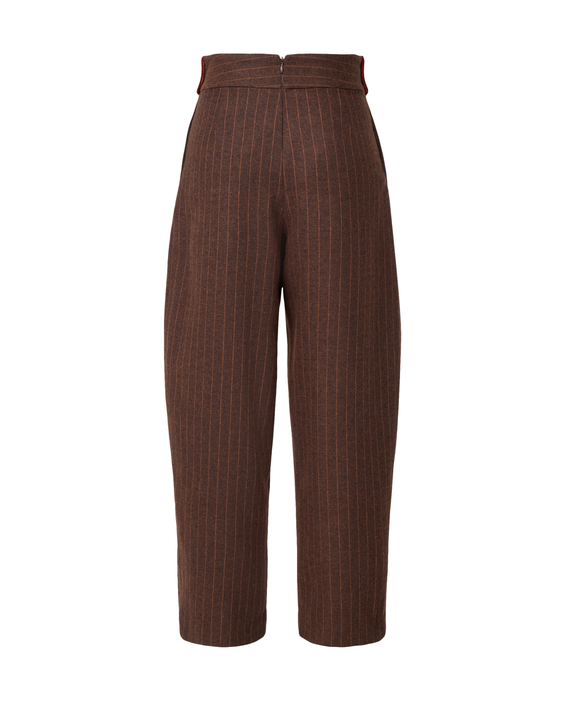 Calças de Mulher com Risca e Piping Grená-5