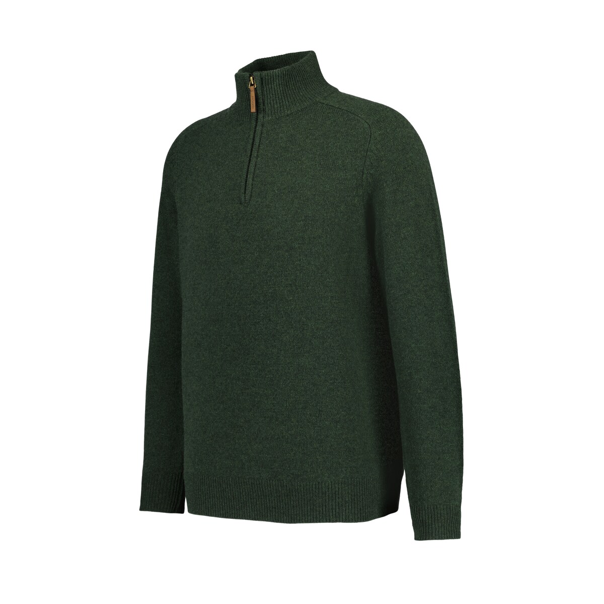 Camisola de Malha com Meio Fecho de Correr Verde-escuro-5