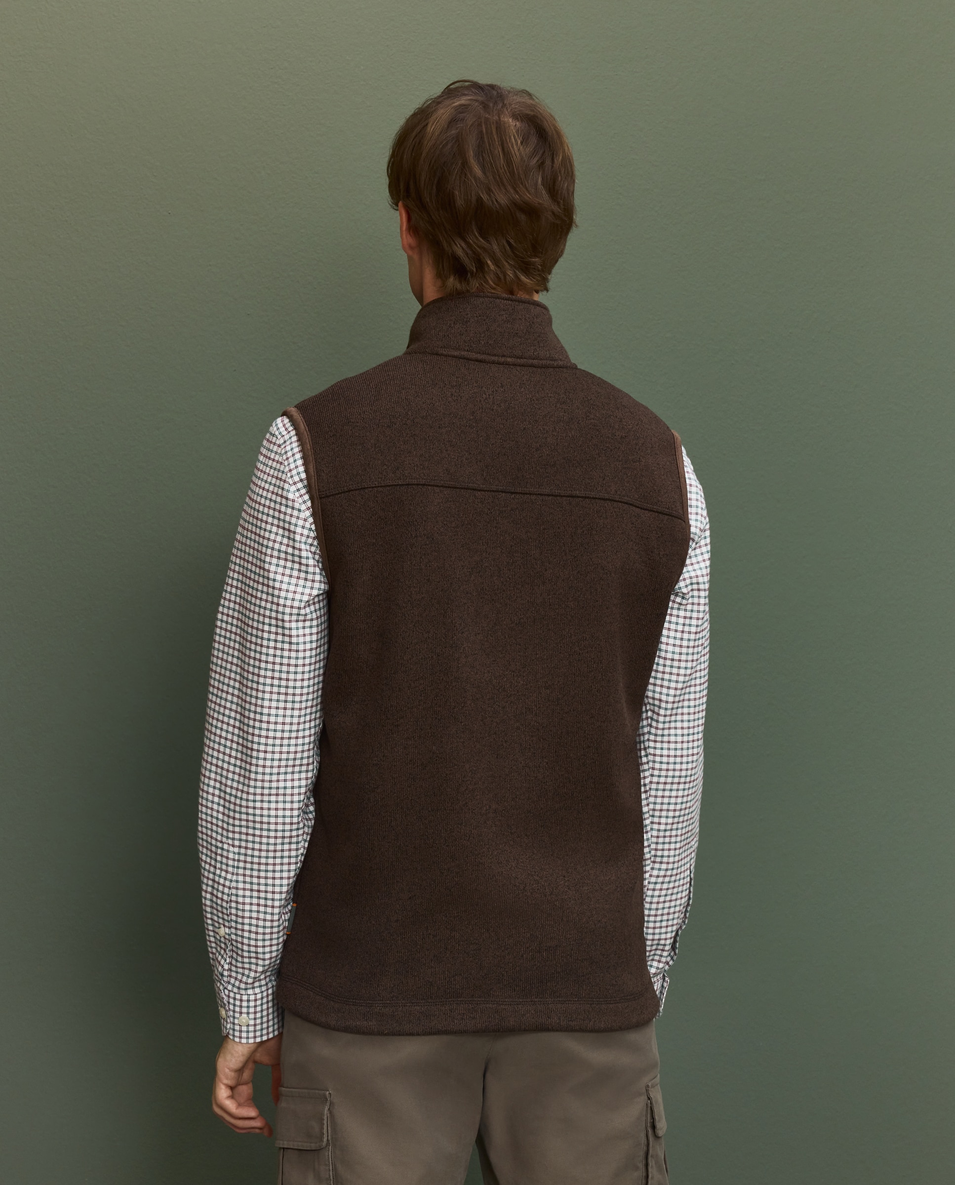 Chaleco polar de hombre con tejido exterior de punto - Marrón Marrón-3