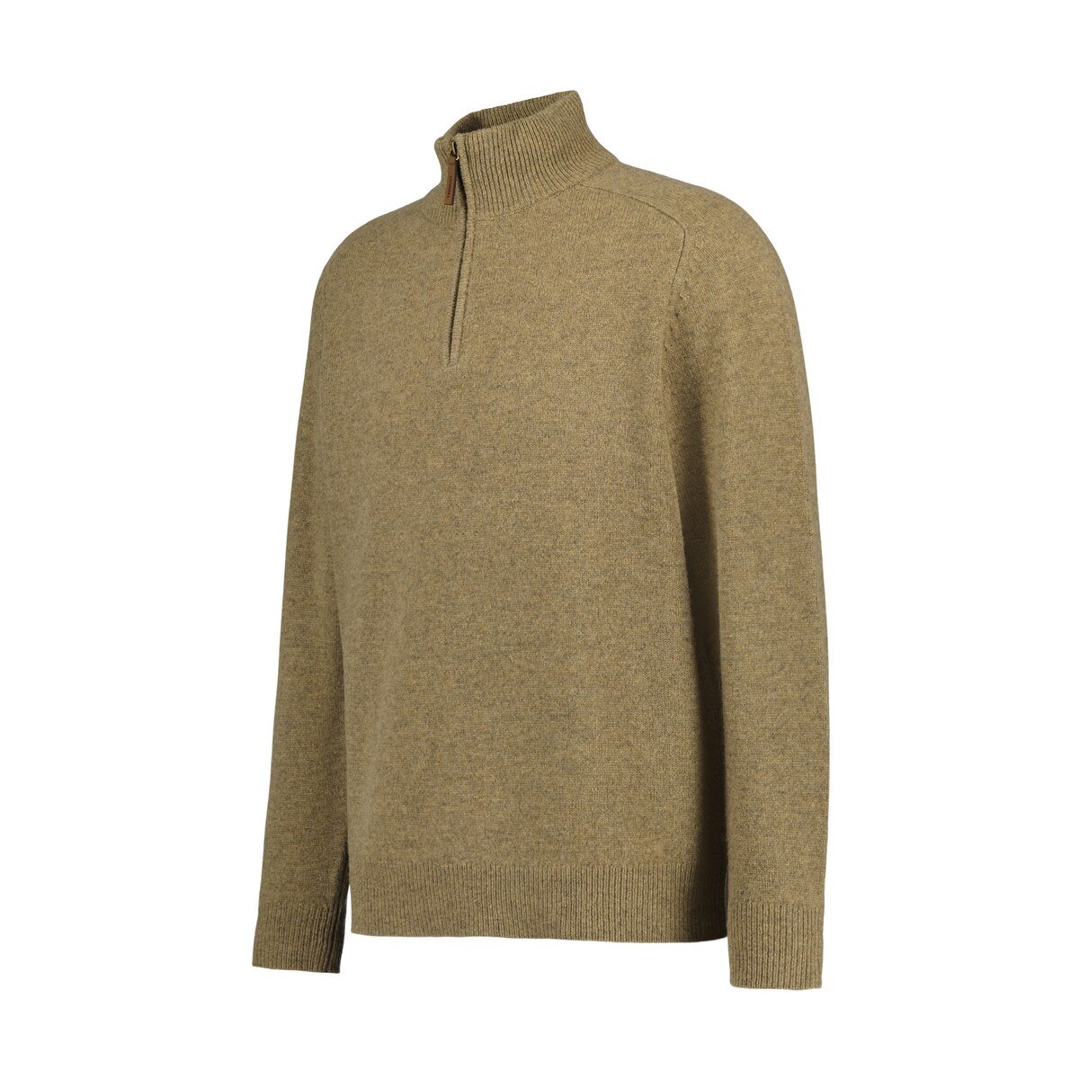 Camisola de Malha de Homem com Fecho de Correr Bege Mélange-5