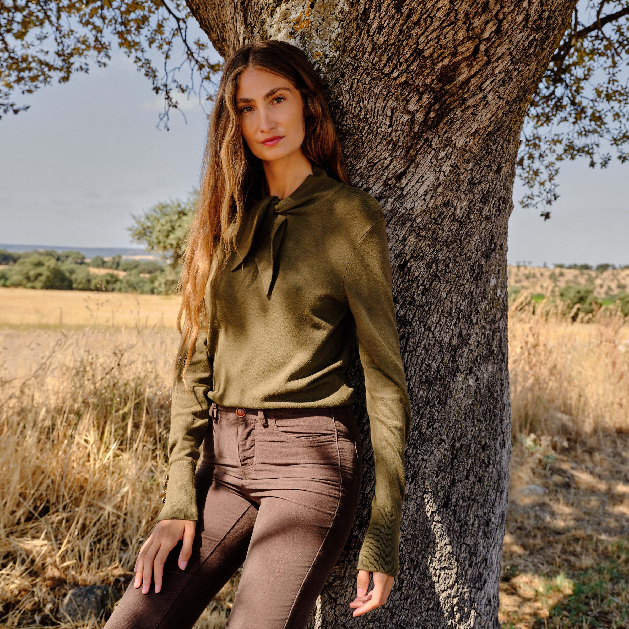 Imagem 0 de Camisola de Malha de Mulher com Gola com Laço