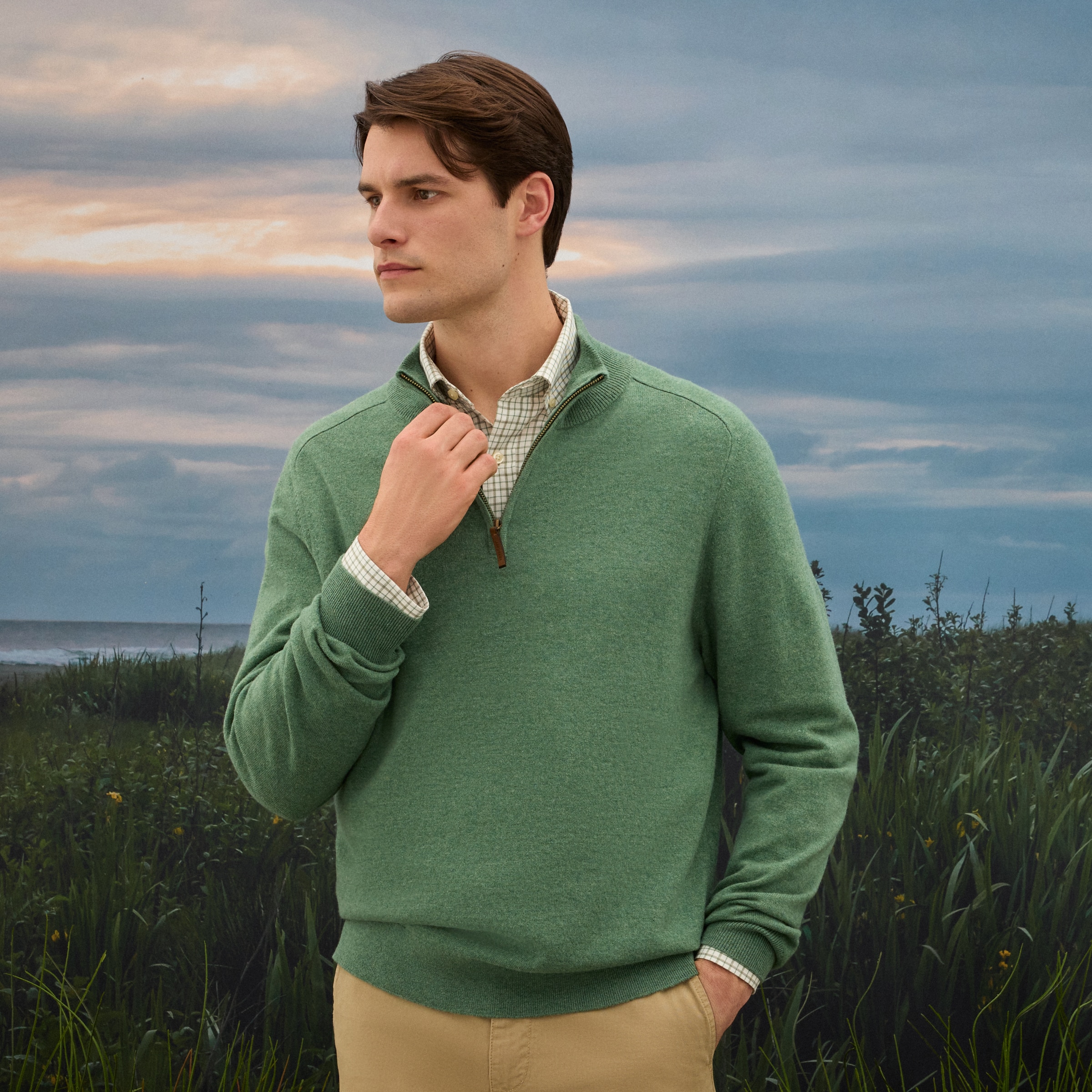 Verhunt - Jersey media cremallera de hombre.