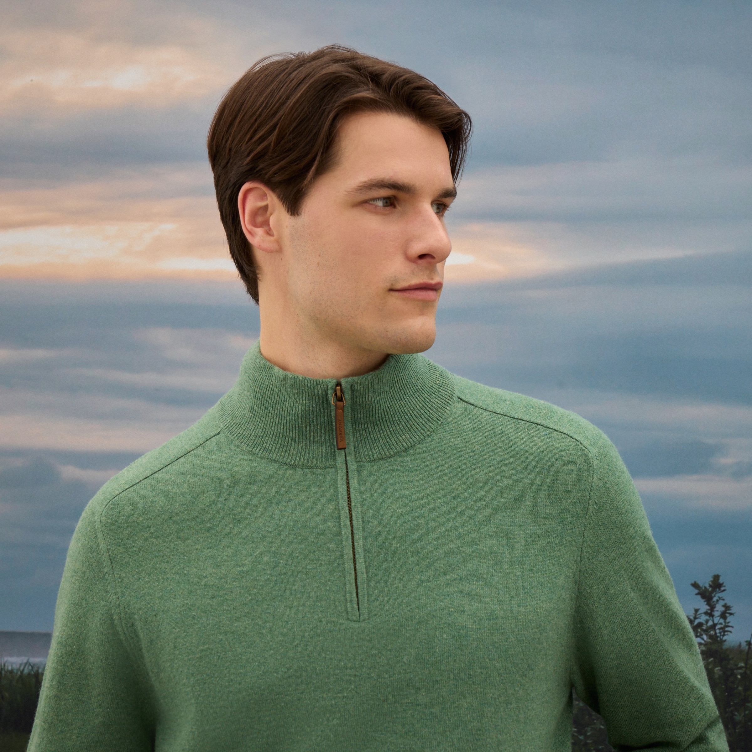 Jersey media cremallera de hombre - Verde Agua Verde Agua-4