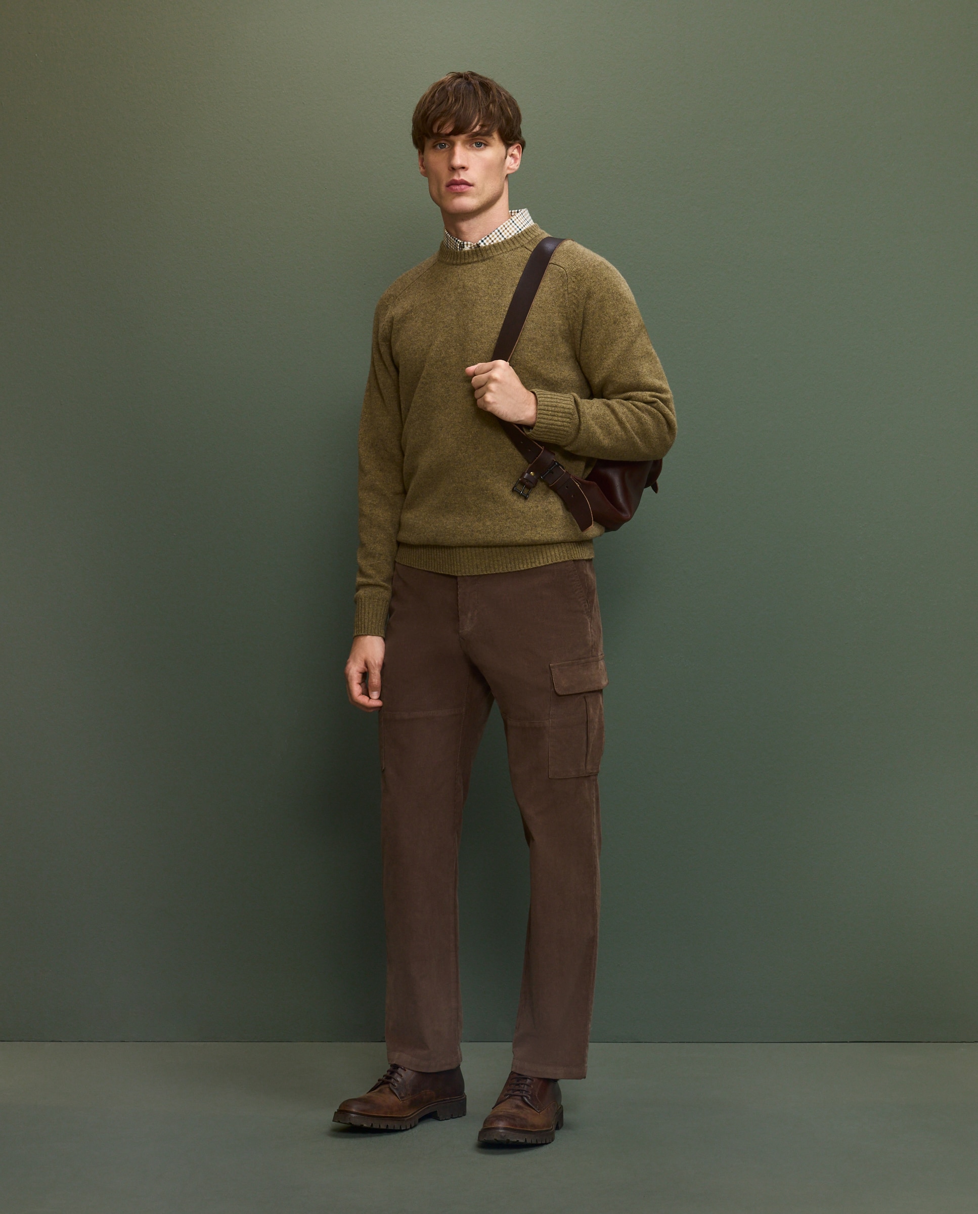 Jersey cuello caja hombre - Beige Beige-2