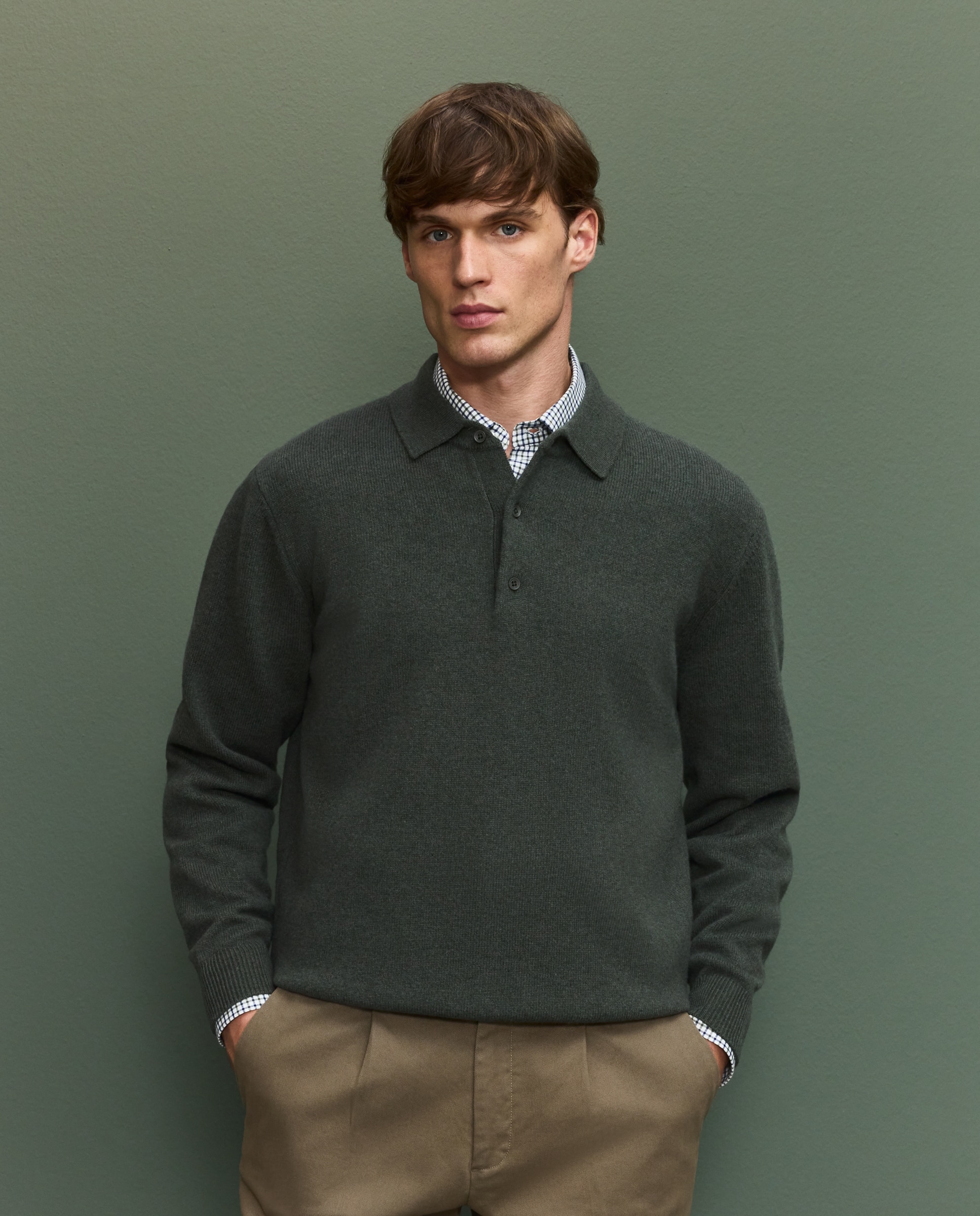 Jersey cuello polo hombre - Verde Verde-1