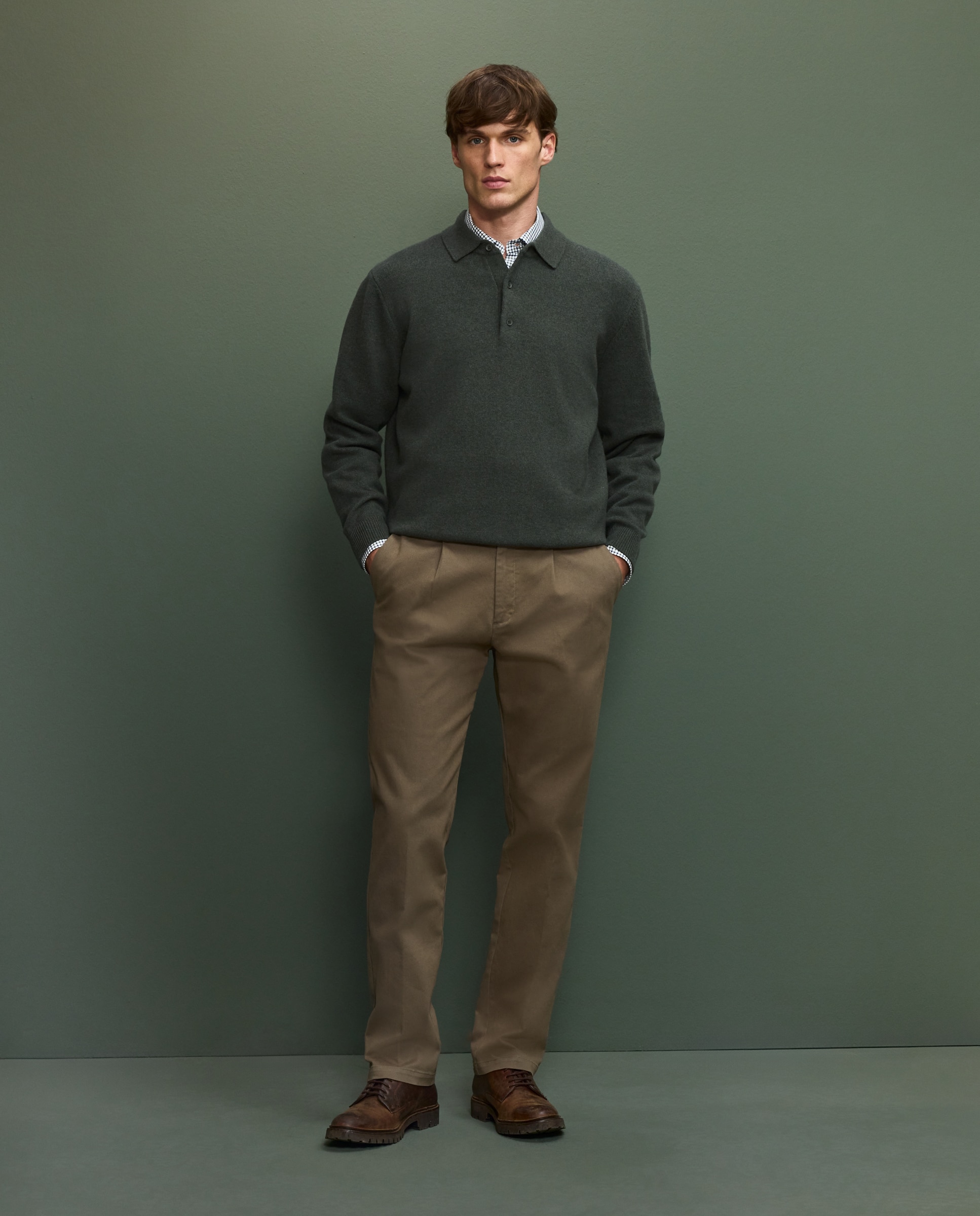 Jersey cuello polo hombre - Verde Verde-2