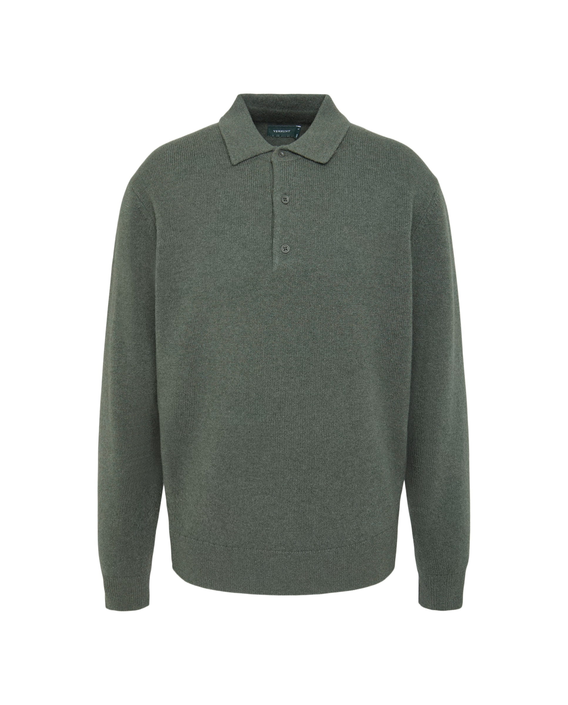 Camisola de Malha com Colarinho de Polo Verde-2