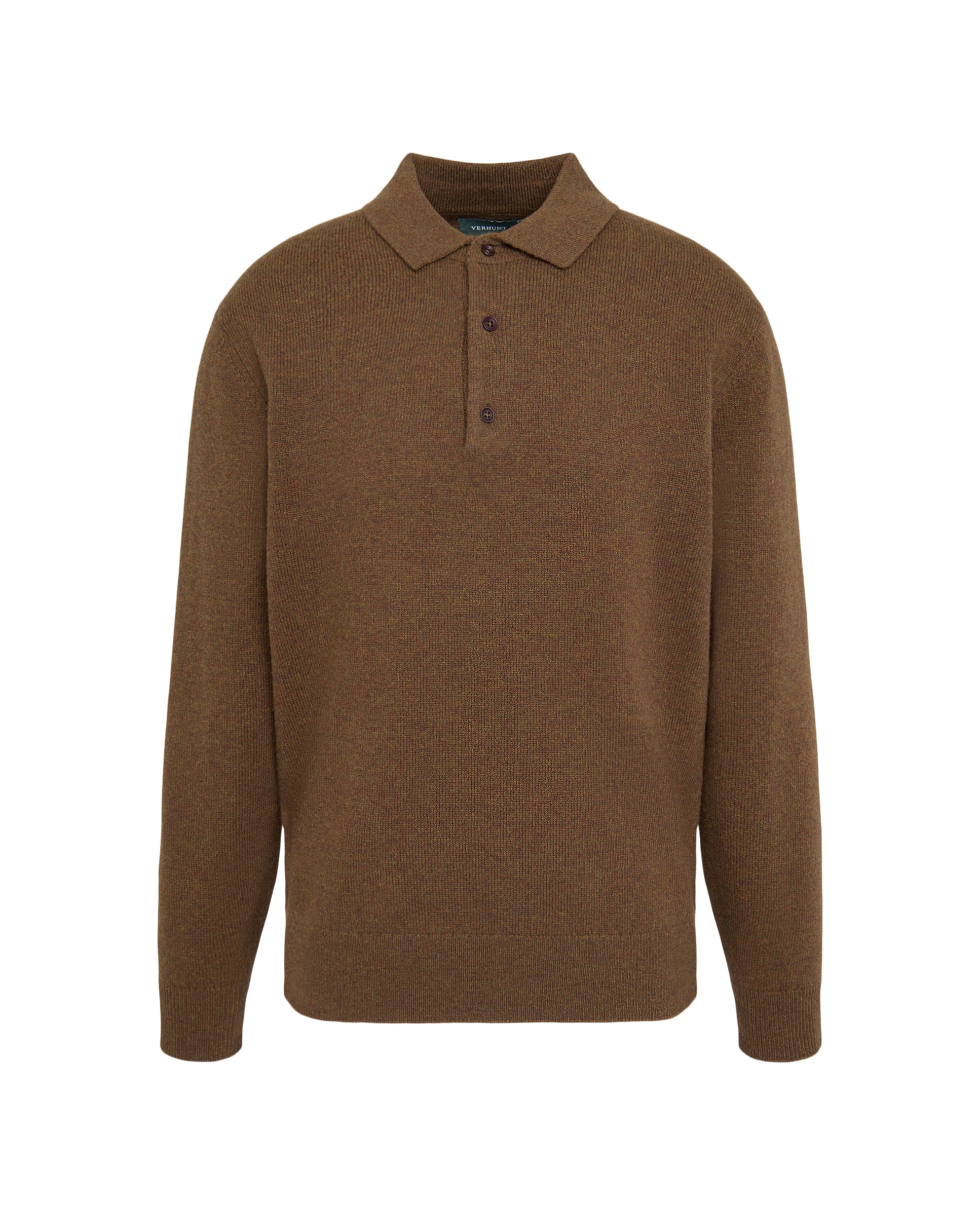 Jersey cuello polo hombre - Marrón Marrón-4