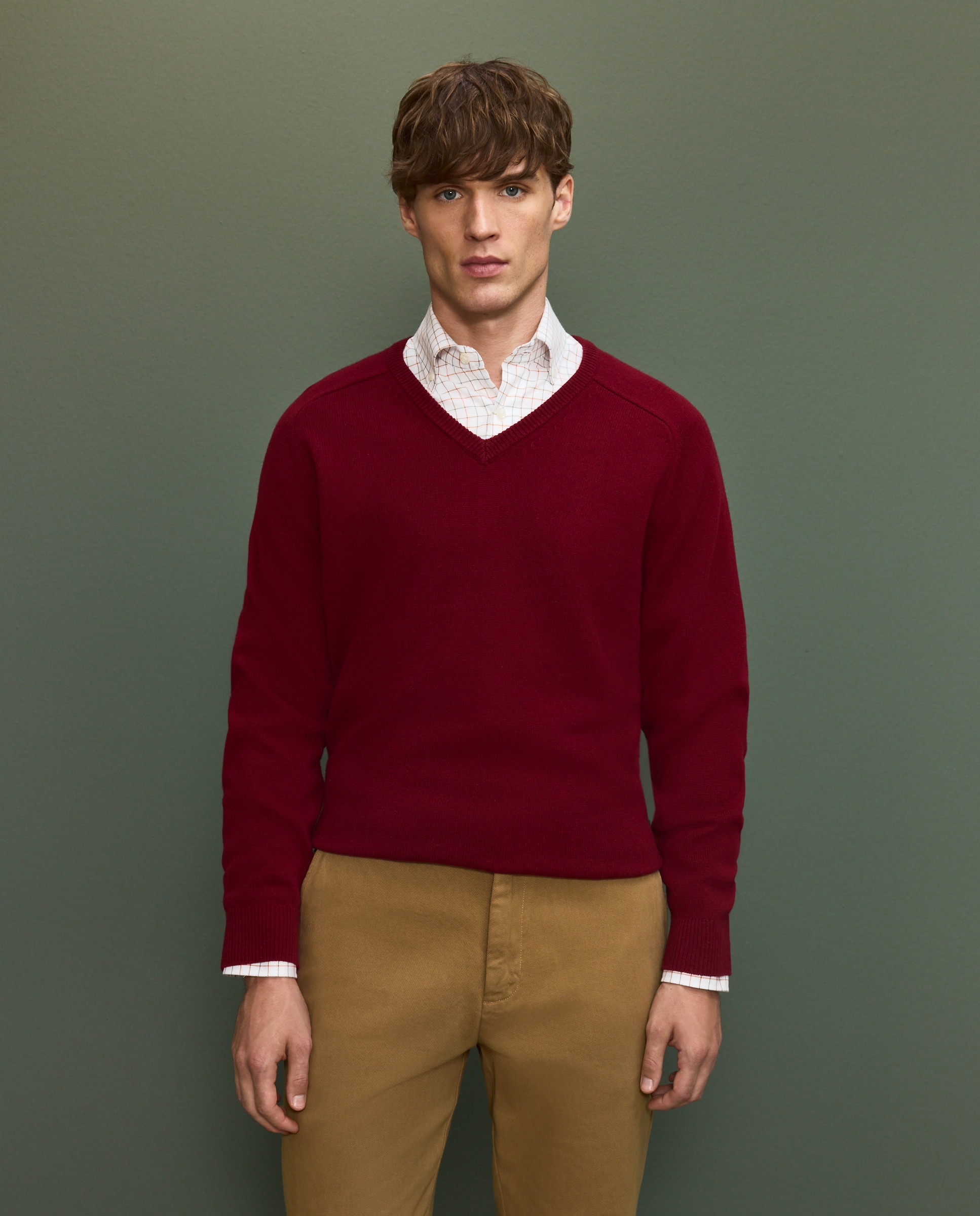 Jersey pico cashmere hombre - Granate Granate-1