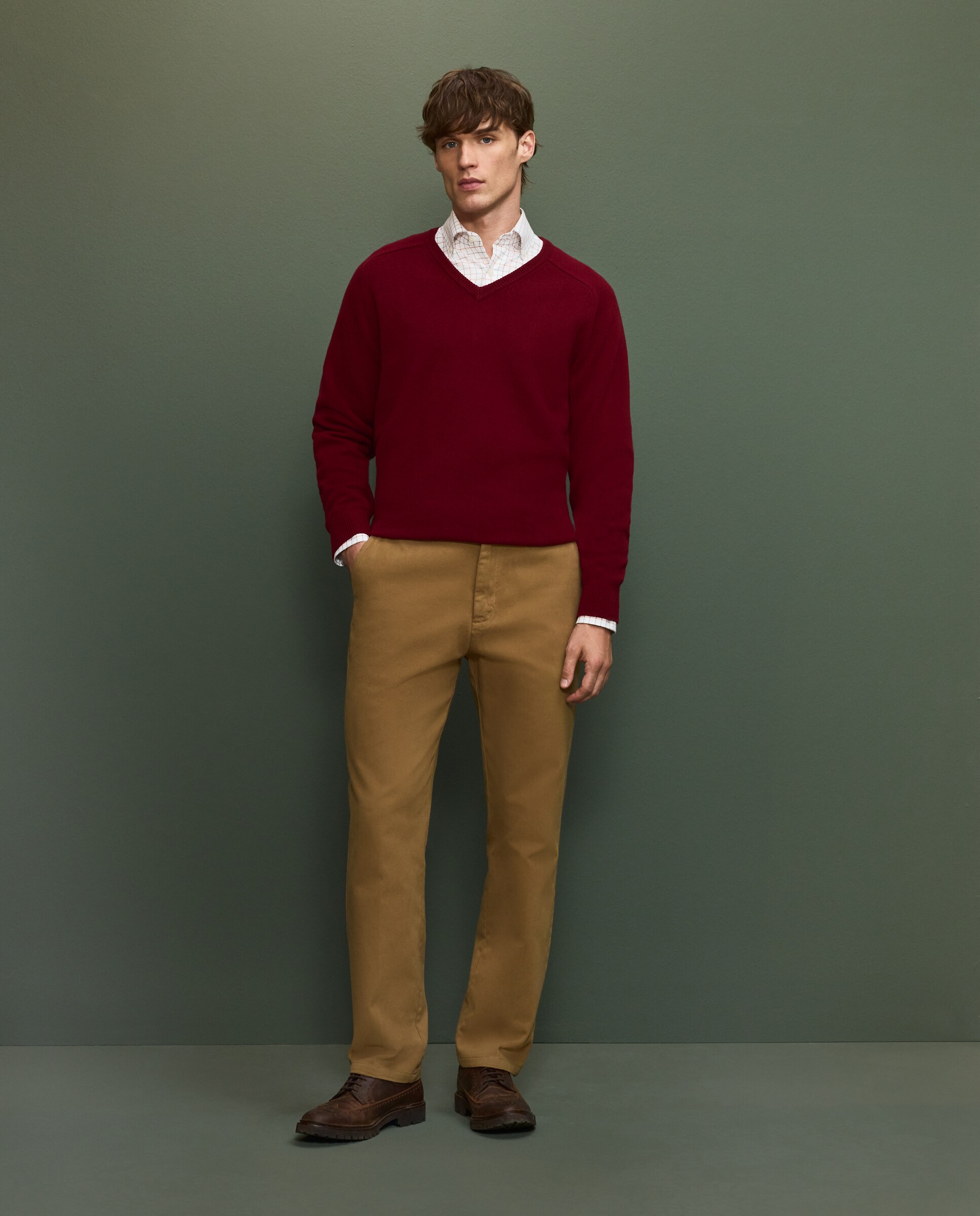 Jersey pico cashmere hombre - Granate Granate-2
