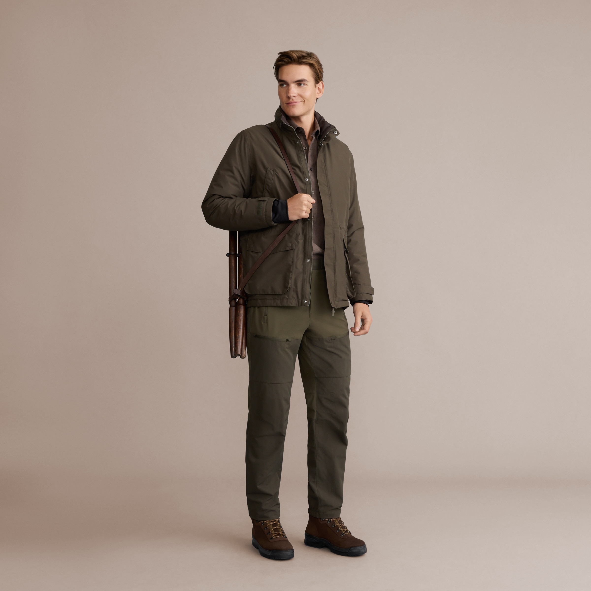 Parka Técnica de Caça de Homem Castanho-3