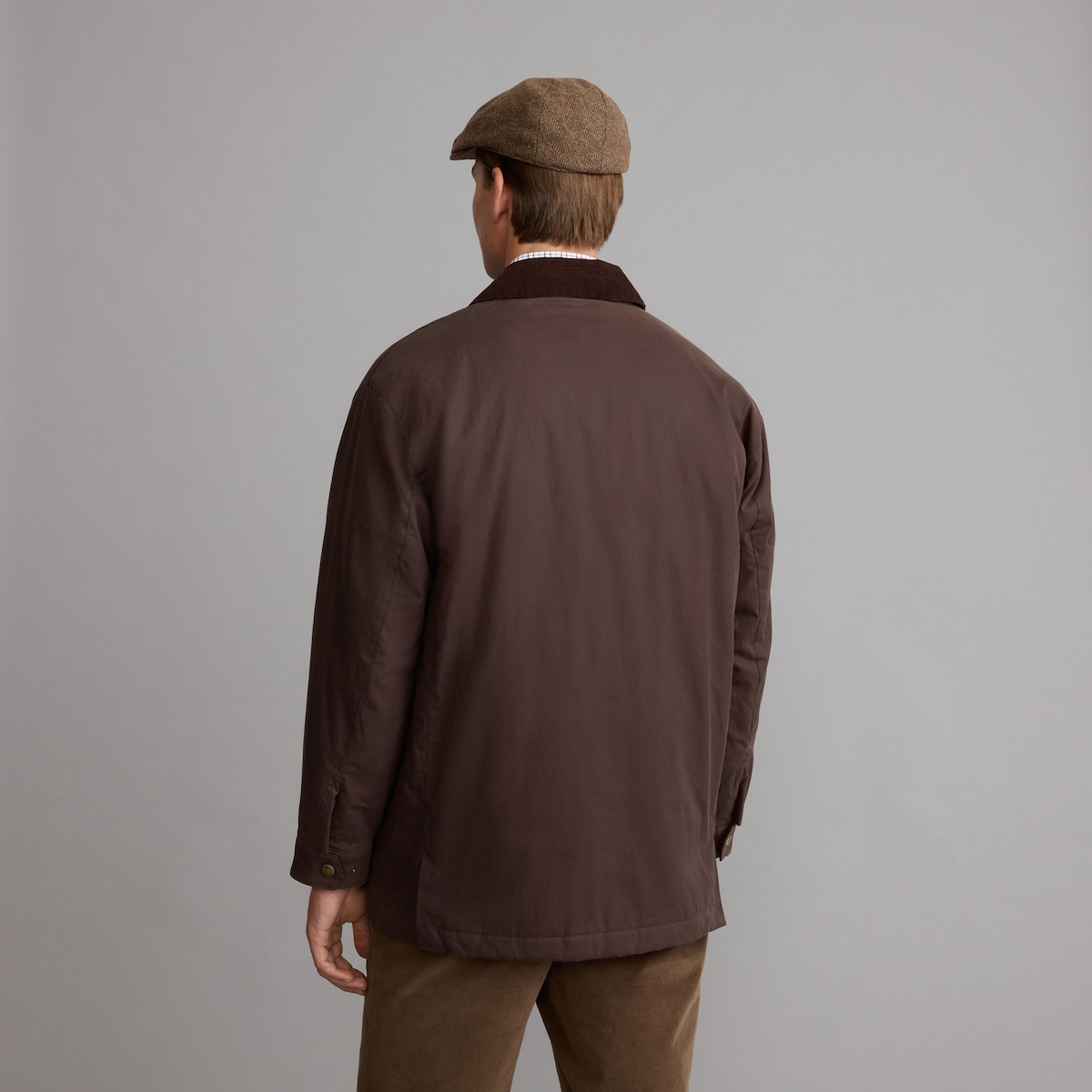 Sobretudo Encerado e Acolchoado Castanho-4