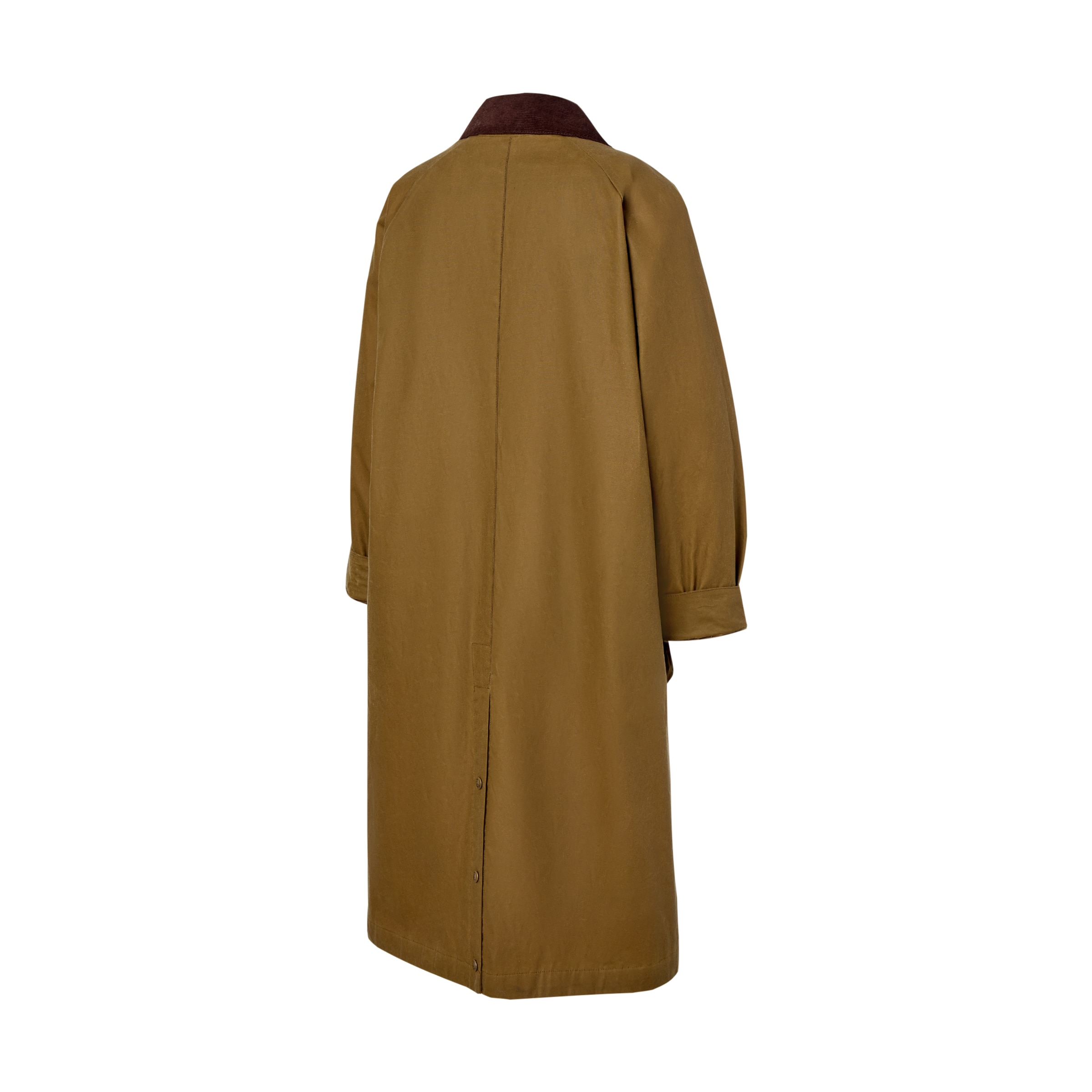 Sobretudo Comprido Encerado de Mulher Castanho-7