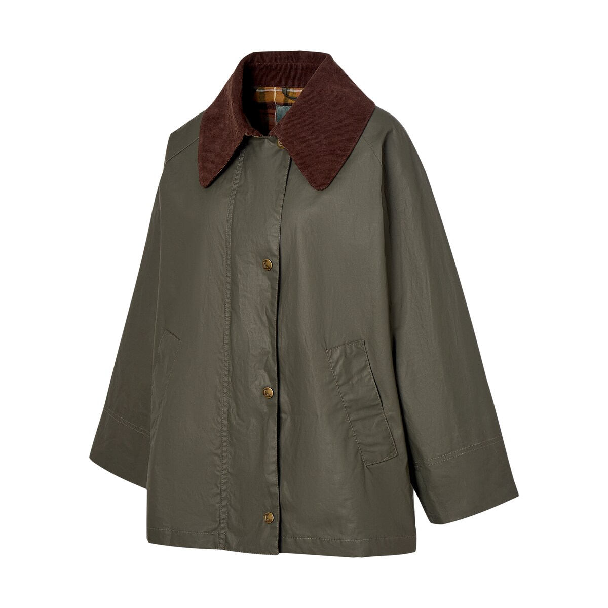 Sobretudo Tipo Capa de Mulher Verde-6