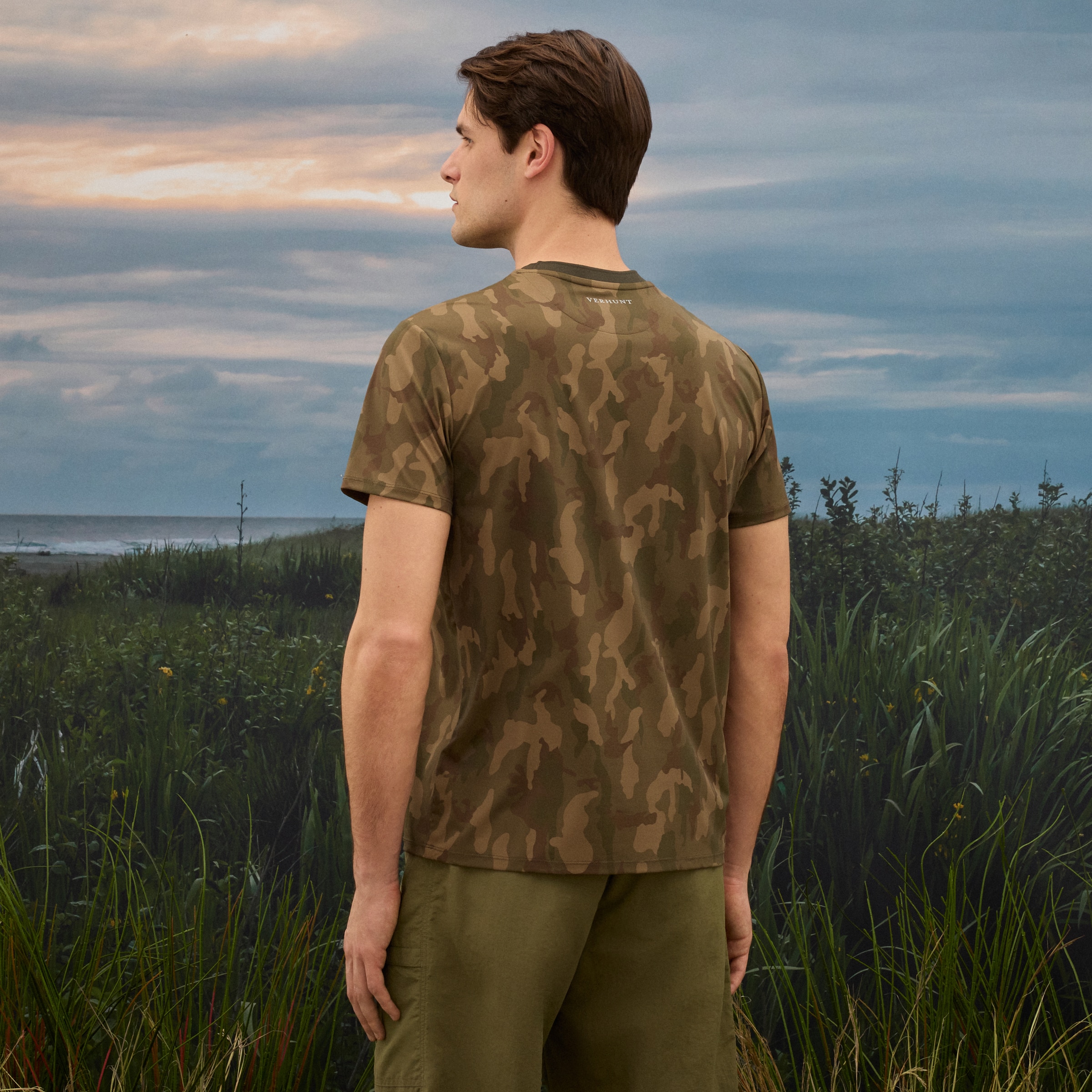 T-shirt Técnica de Camuflagem de Homem Caqui-3