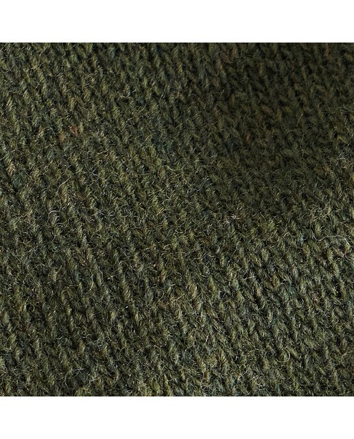 Camisola de Malha Lisa de Homem com Gola em Bico Verde-6