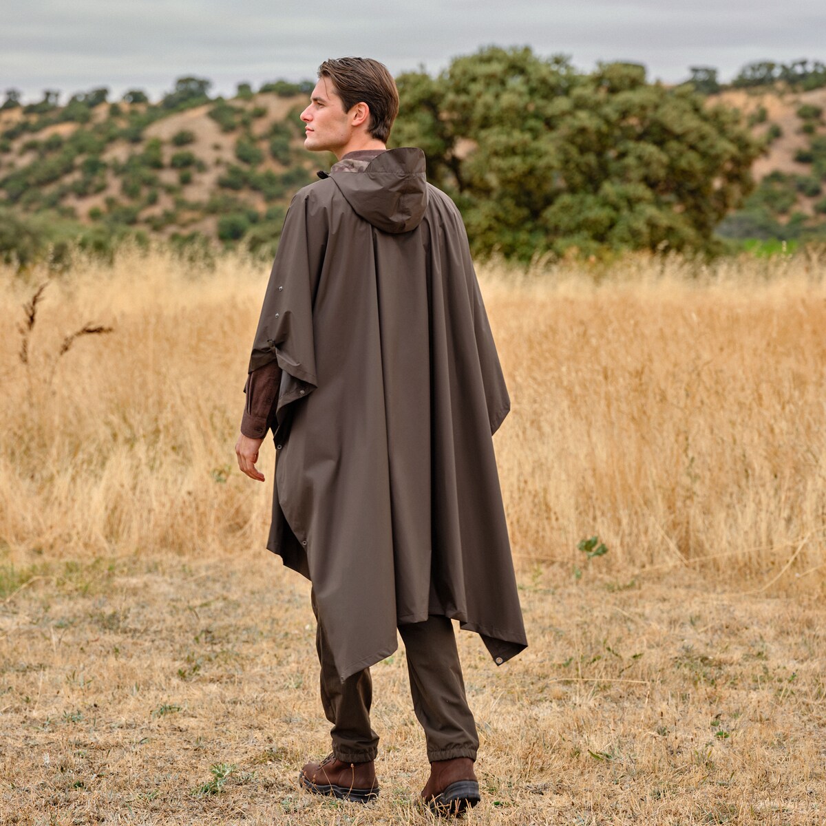 Poncho de Homem Verde-escuro-2